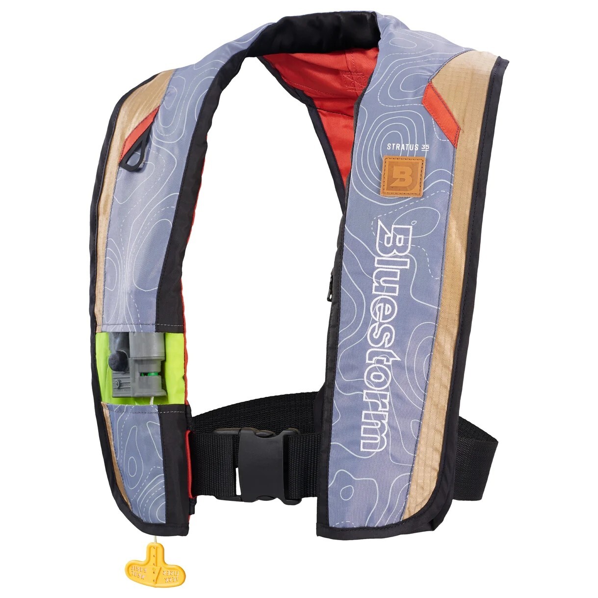 Bluestorm Stratus 35 Inflatable Life Jacket USCG Approved Type 2 PFD, TAN