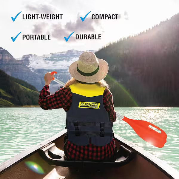 72 in. Telescoping Paddle – Orange Aluminum Adjustable Boating Oar, Lightweight.