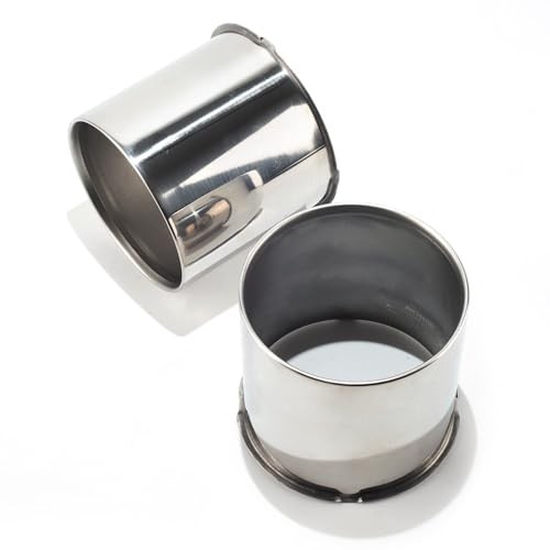 2Pcs 5.15″ Push Through Wheel Center Caps Stainless 5.15″ Hub 4.45″H Chrome