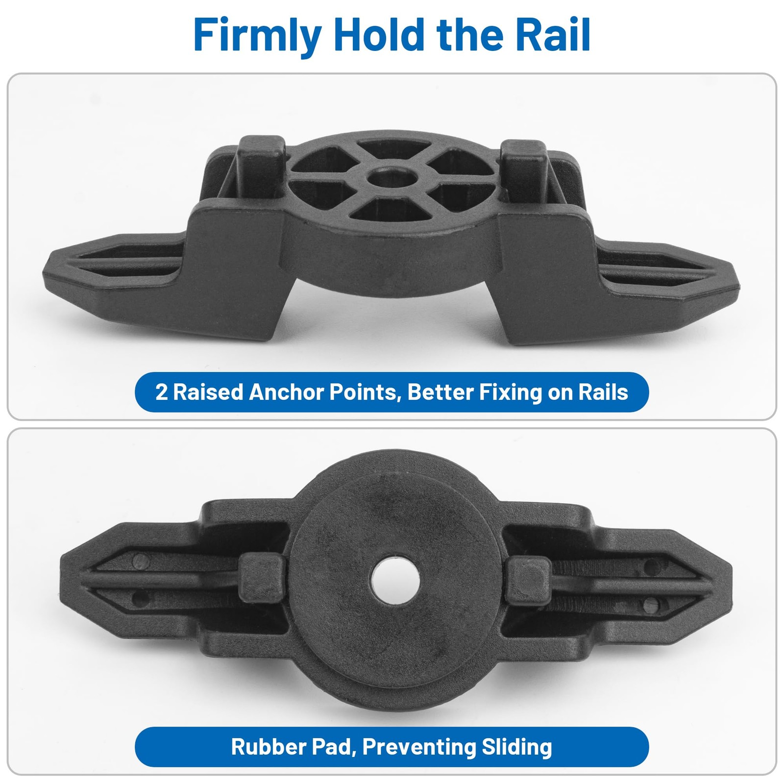 Omoojee Kayak Track Mount Anchor Cleat, Rope Cleat for 2 Pack, Black