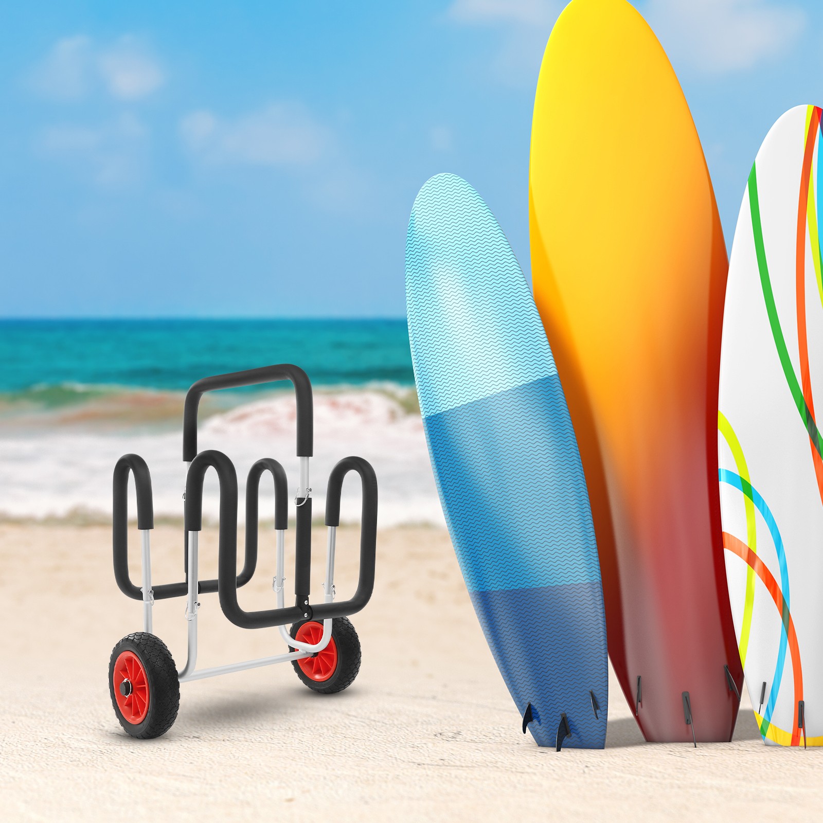 Stand Up Paddle Surfboard Trolley Carrier for 2 SUPs Kayak Transport Trolley