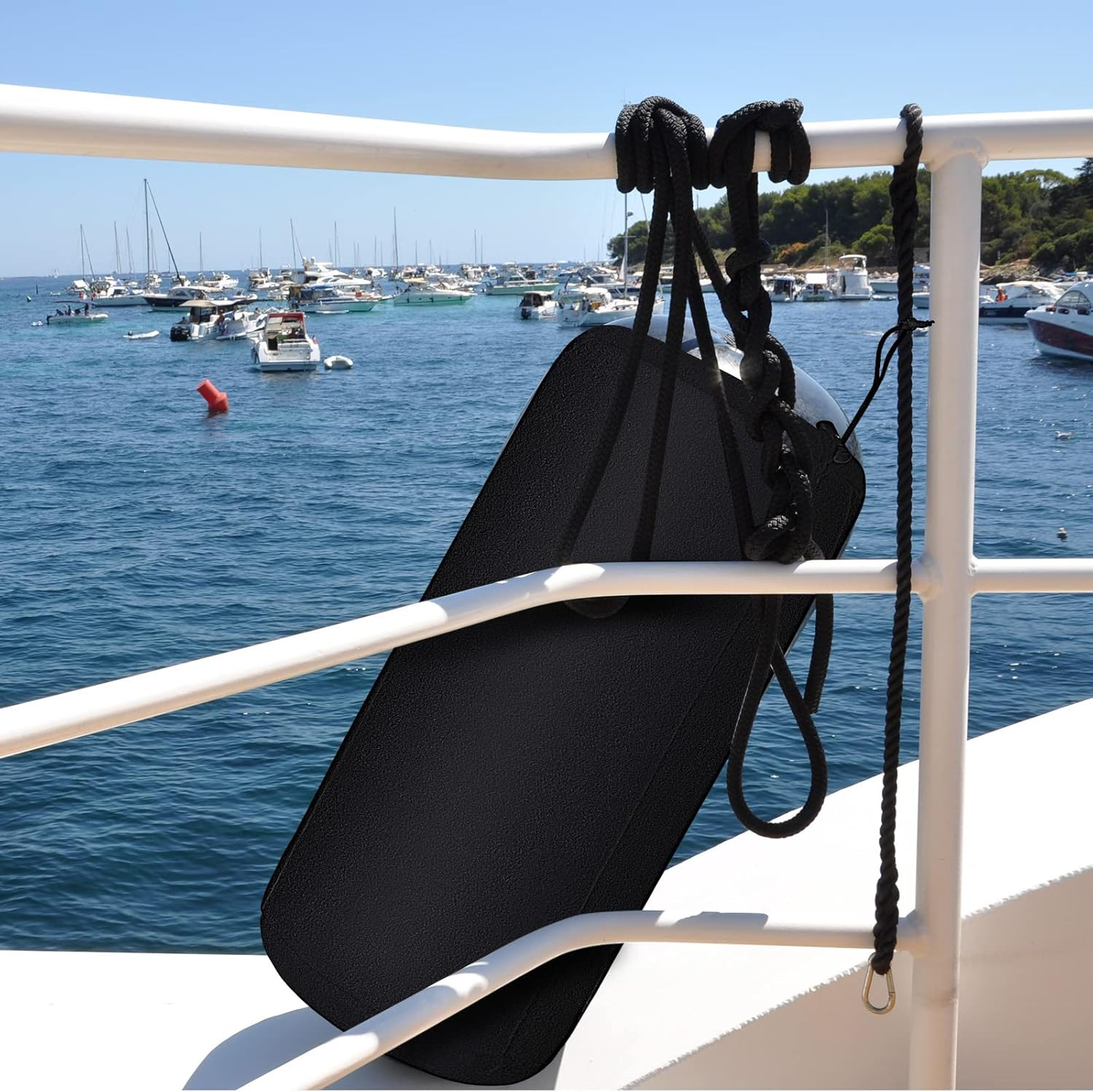 Woanger 4 Packs Boat Fender Cover 8″ X 20″ Fleece Marine Bumper Covers for Cente