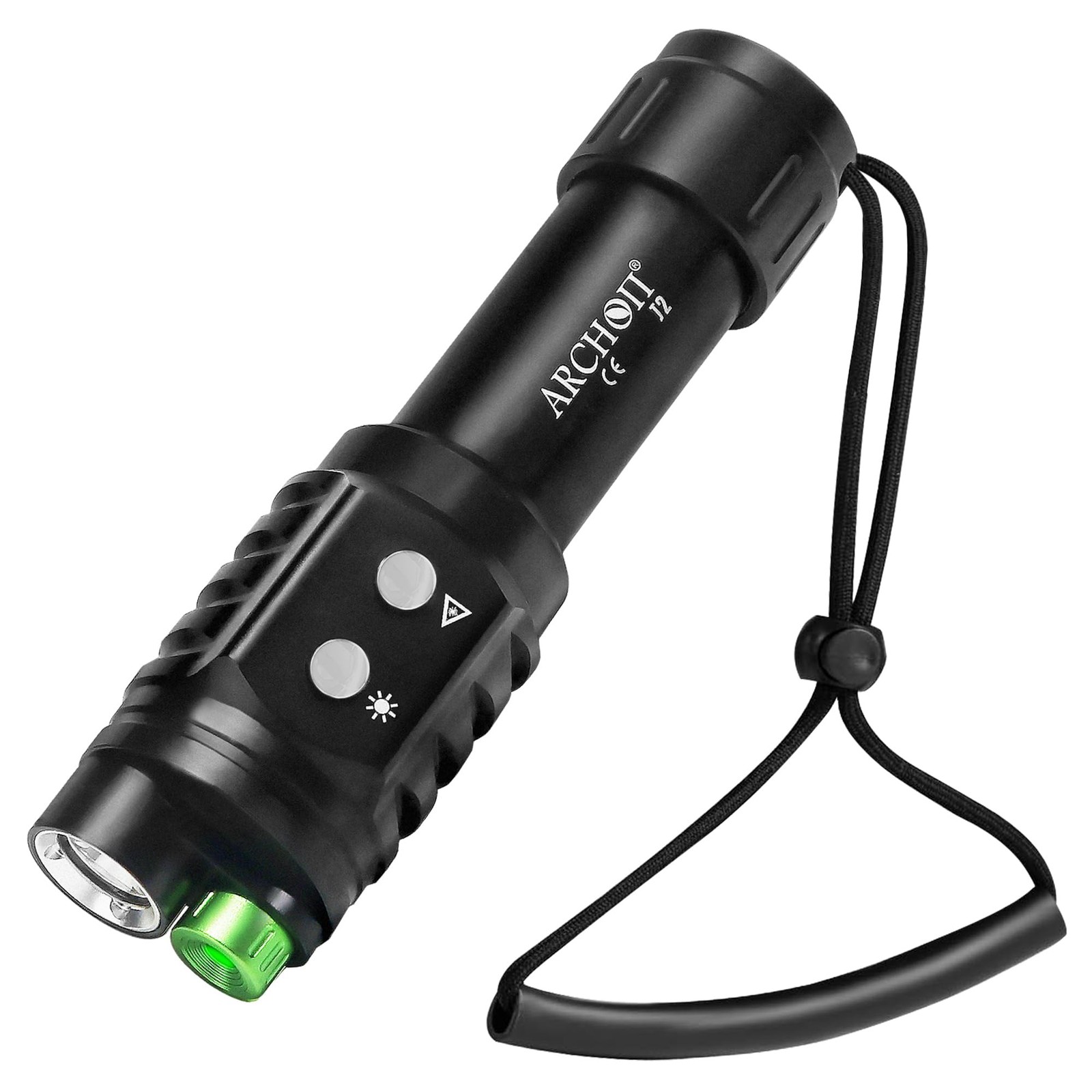 J2 Diving Flashlight, 2-in-1 Scuba Dive Light with 1200 Lumens White Spotligh…