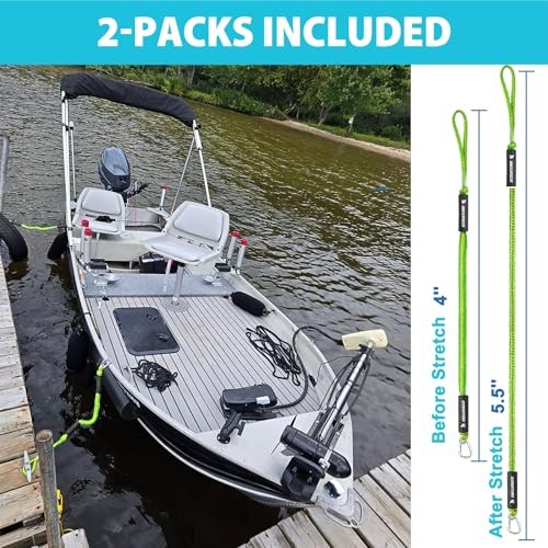 4FT Bungee Dock Lines,Boat Dock Rope,Jet Ski 4ft-5.5ft Yellow/Green