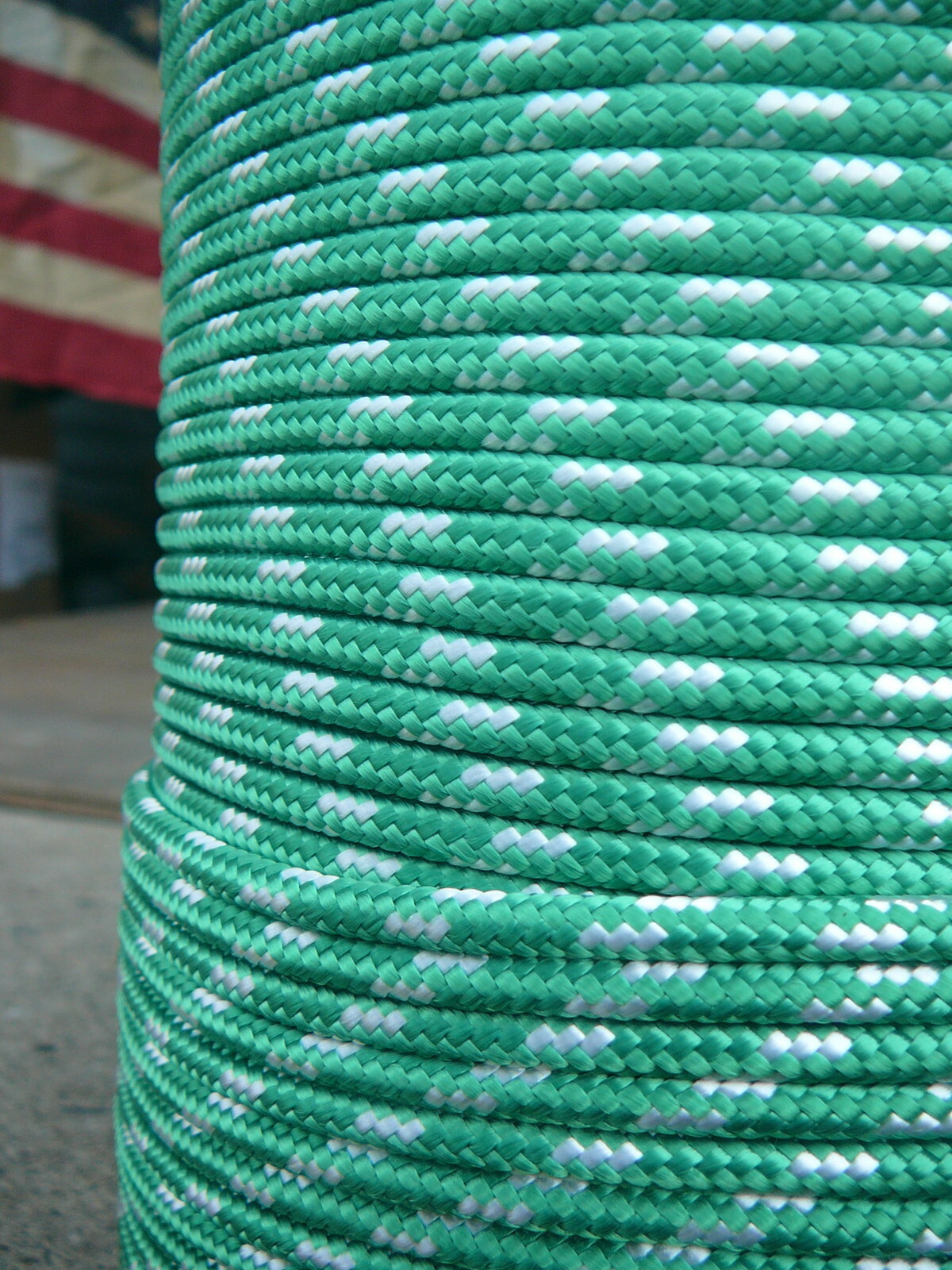 Sailboat Rigging Rope 3/16″ x 100′ Green/White Double Braided Sheet Halyard Line