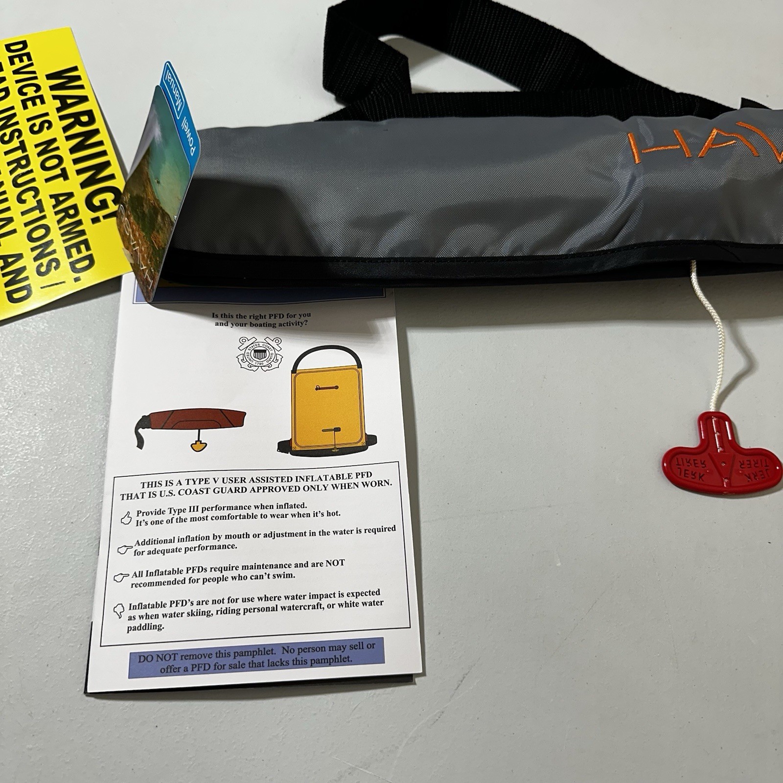 Havasu Manual Inflatable Belt Pack Life Jacket USCG Approved Adult 16G PFD CO2