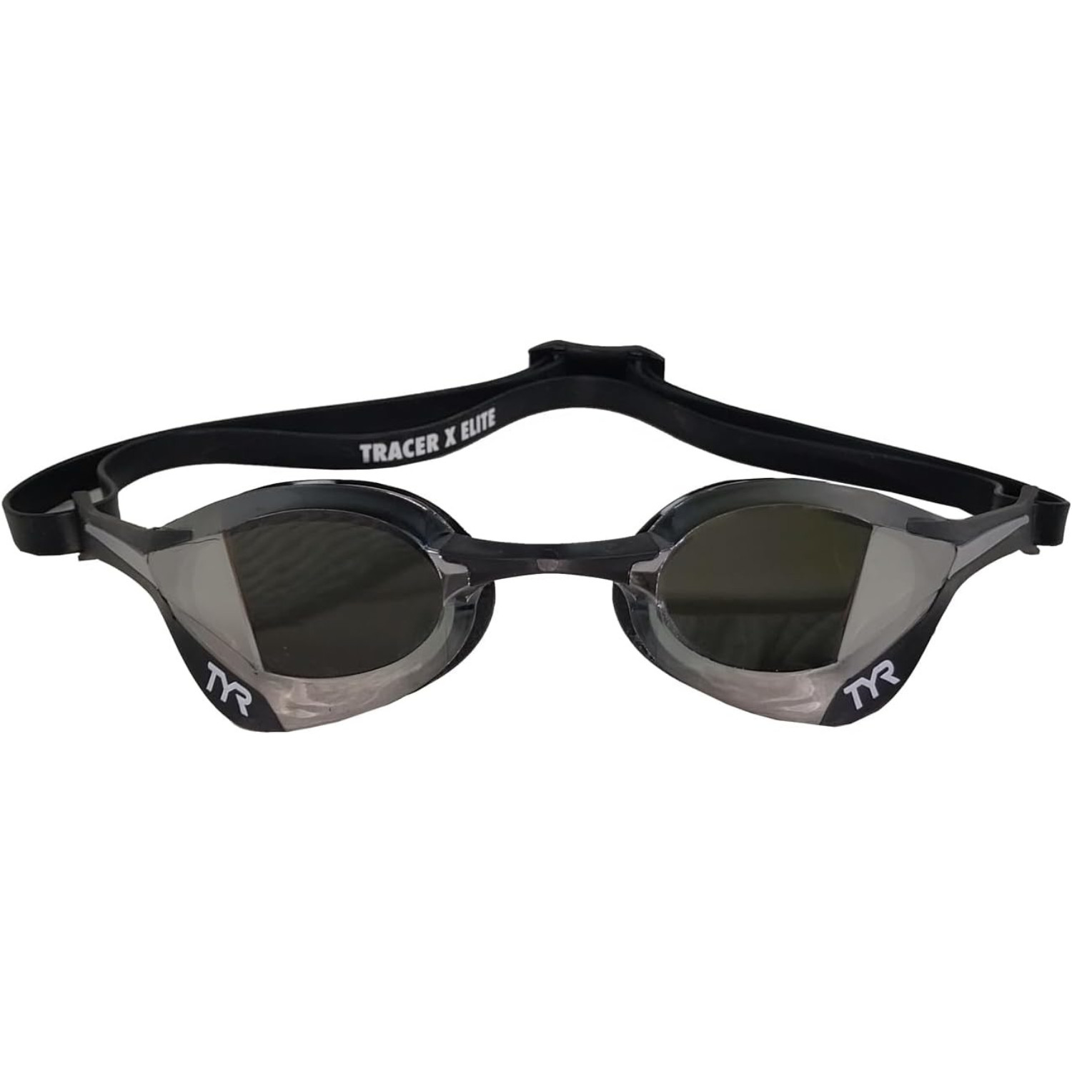 TYR Unisex Tracer-X Elite Racing Swimming Goggles, Silver/Black Mirrored