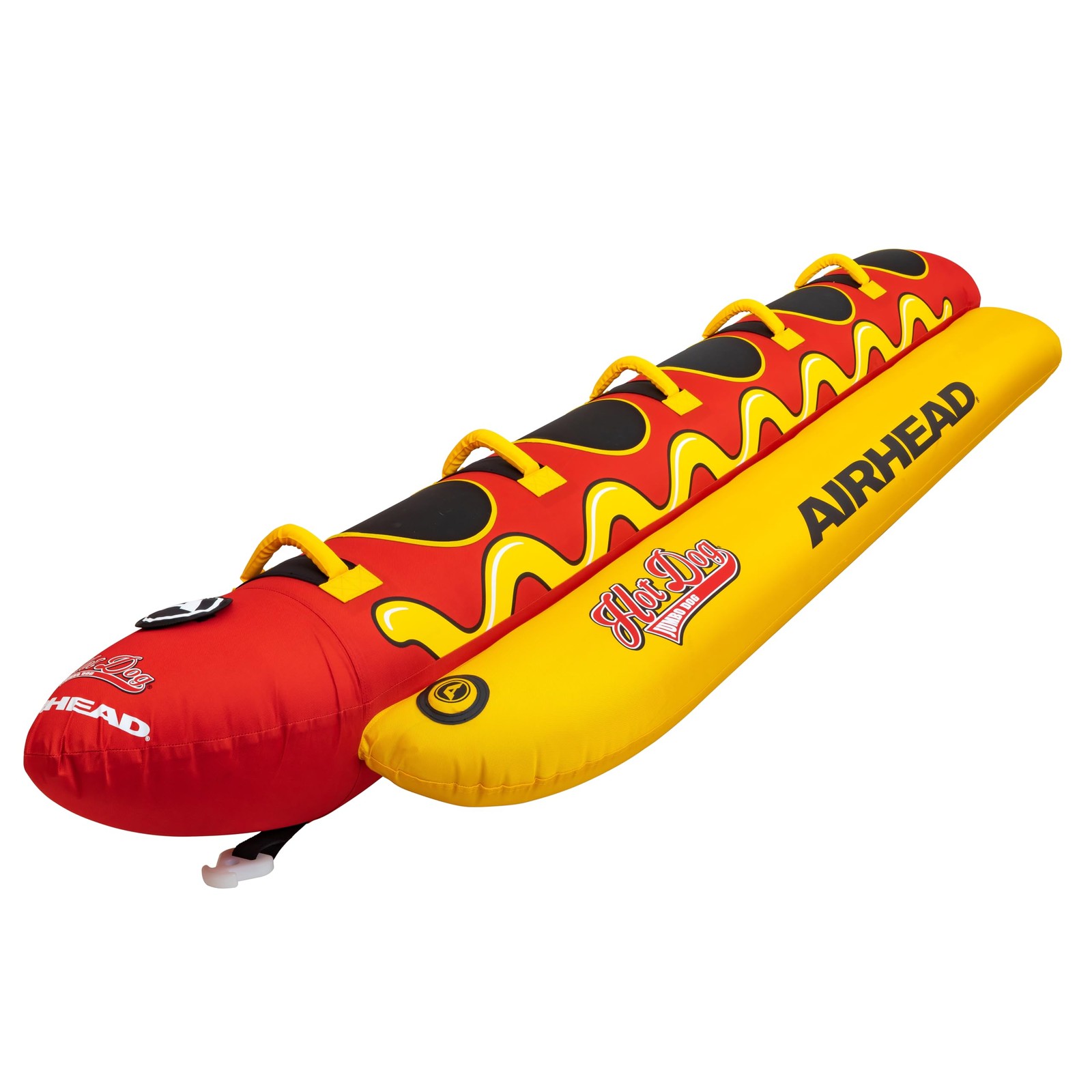 Airhead Hot Dog Towable Tube for Boating, 5 Rider Inflatable Boat Tube