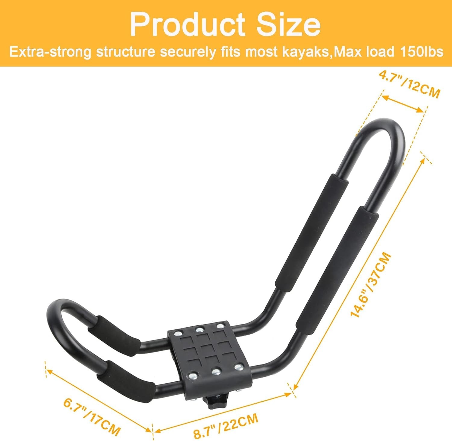 Kayak Roof Rack 2 Pairs J-Bar Carrier Holder for Canoe, SUV, Cars, Truck, Sur…