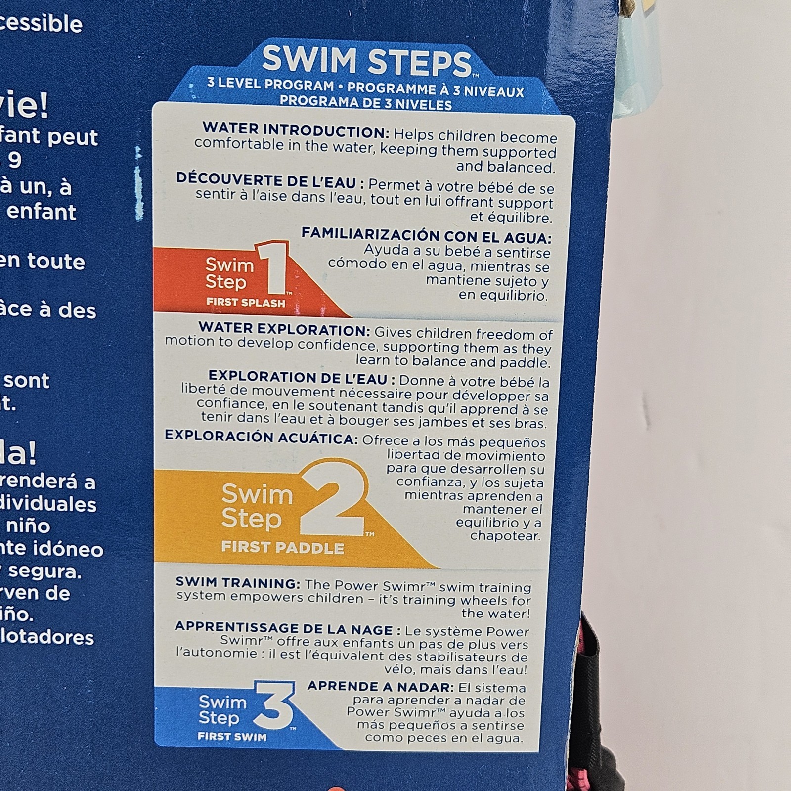 SwimWays Power Swimr Training Aid Swim Step 3 Medium 3-6 years 35-55 LB Pink New