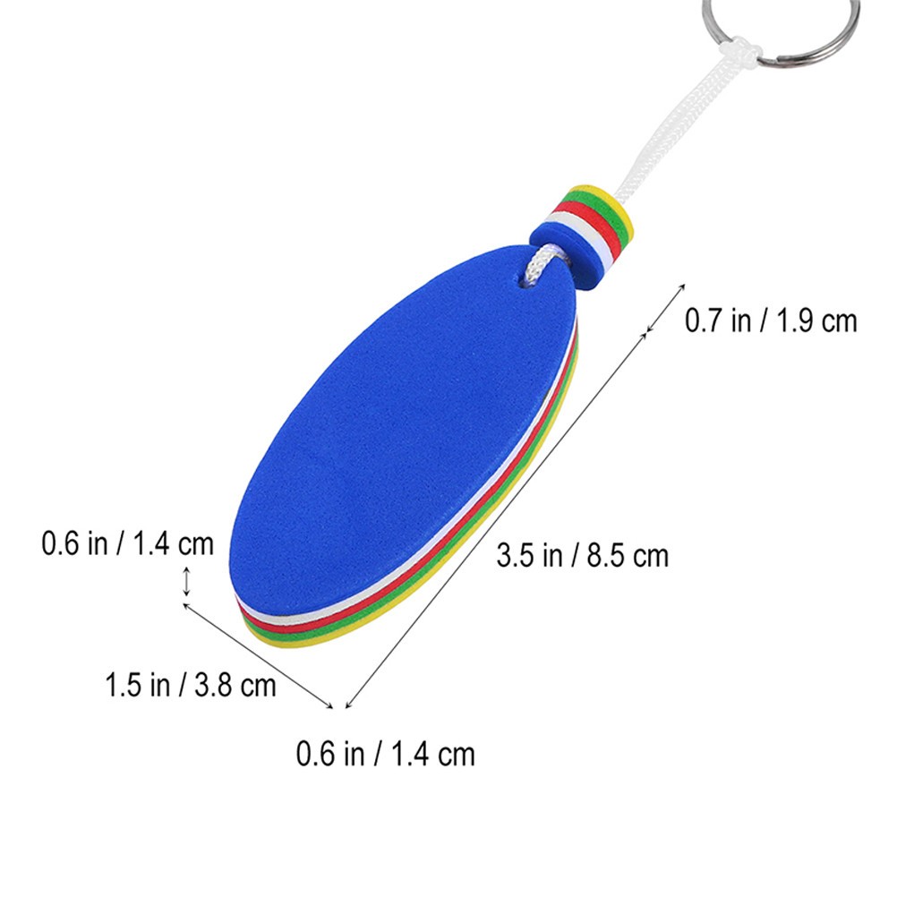 2Pcs Eva Floating Durable Key Ring Blue for Canoeing Fishing and Sailing