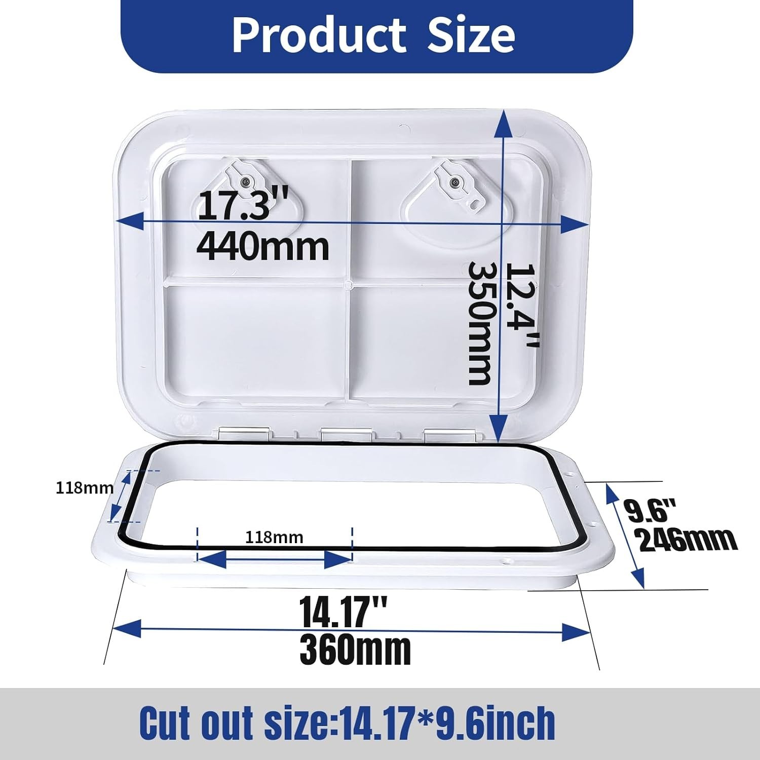 Boat Hatch White -Black 4″ 6″ 8″ Round Inspection Hatch & Boat Hatch Cover Lids