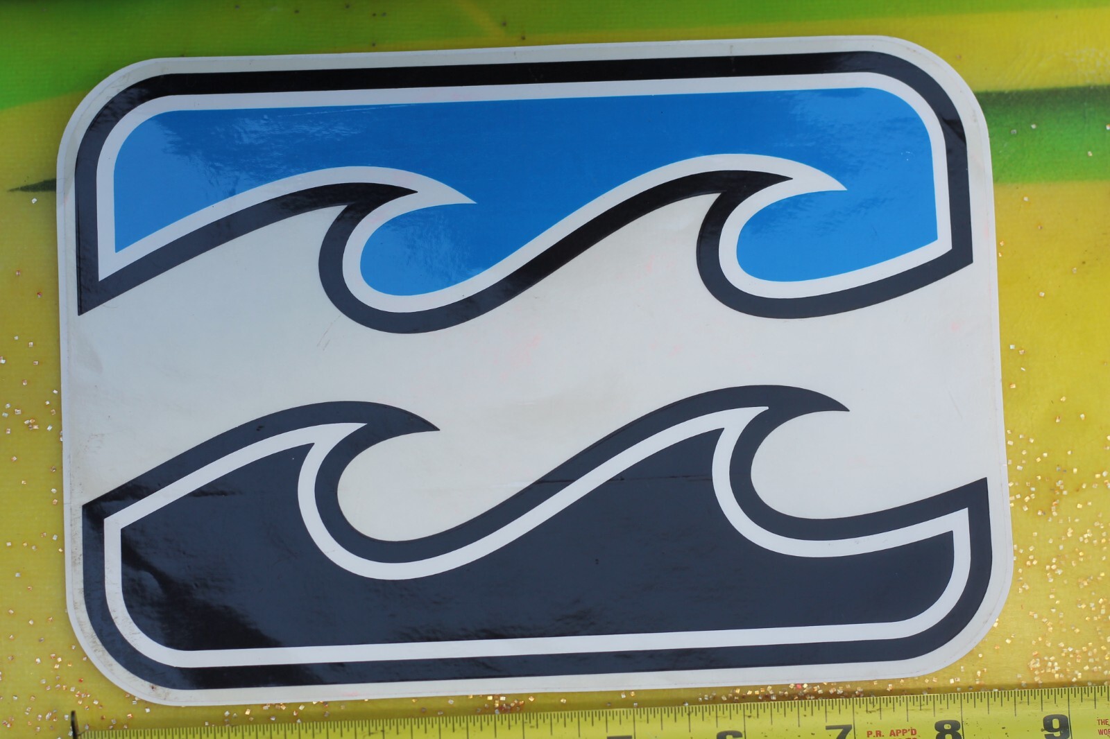 BILLABONG Surfboards Blue Black White Wave Large OG B5 Vintage Surfing STICKER