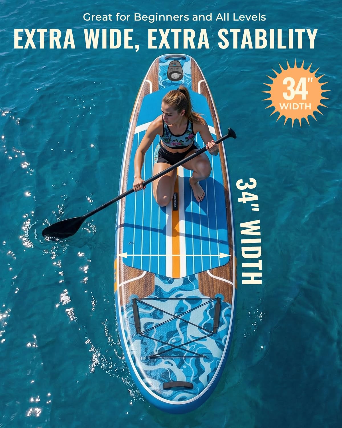 Marsdorgan 11ft Inflatable Stand Up Paddle Board with Kayak Seat, Wood Grain …