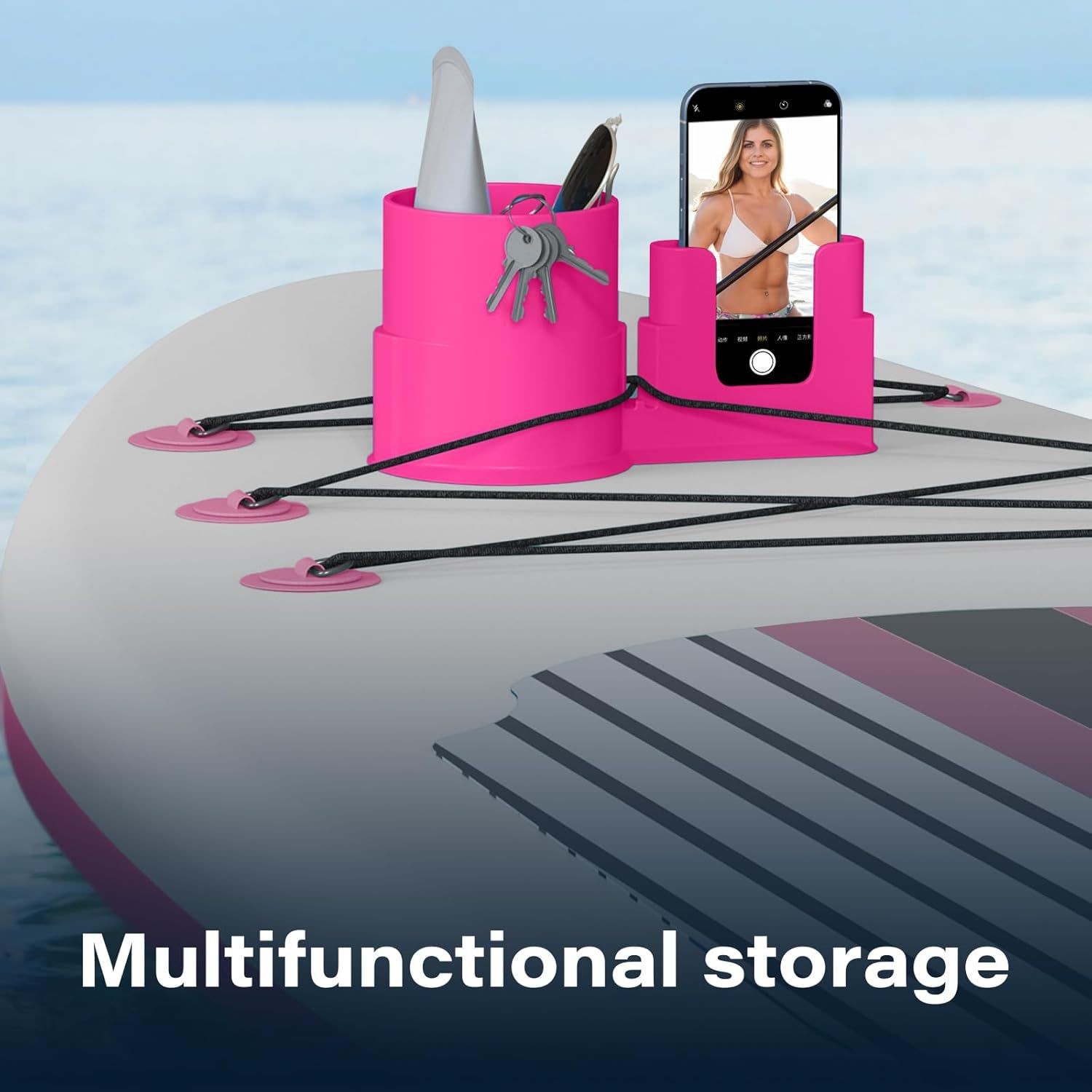 2 in 1 Paddle Board Cup Holder Accessories For Phones,Drink Bottle,Fishing Tools