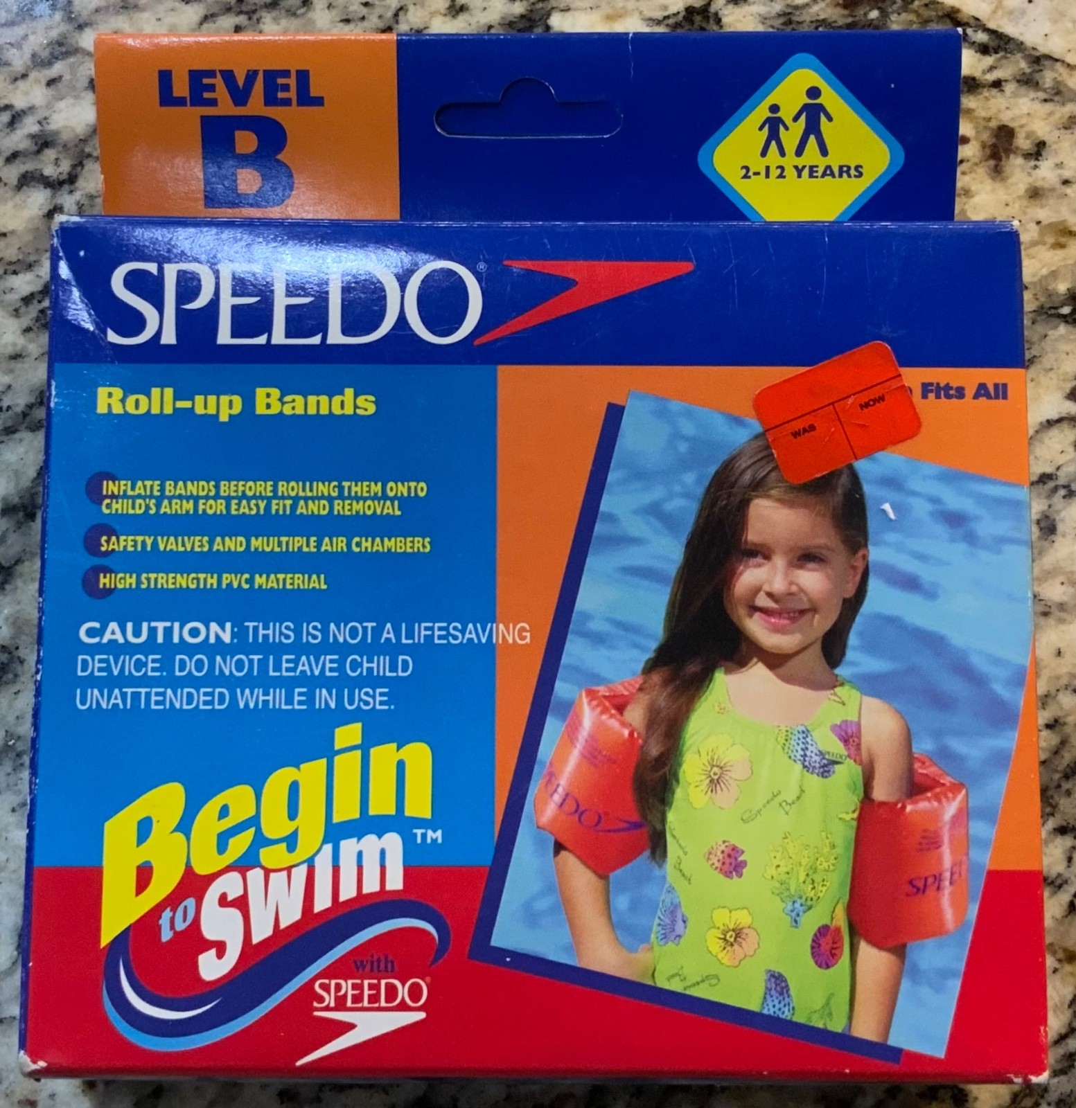 Speedo Begin To Swim Roll-Up Arm Bands Ages 2 to 12 Max Weight 110 Lbs NIP New
