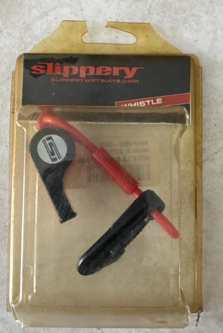 Slippery Whistle red colar clips on Life Jacket