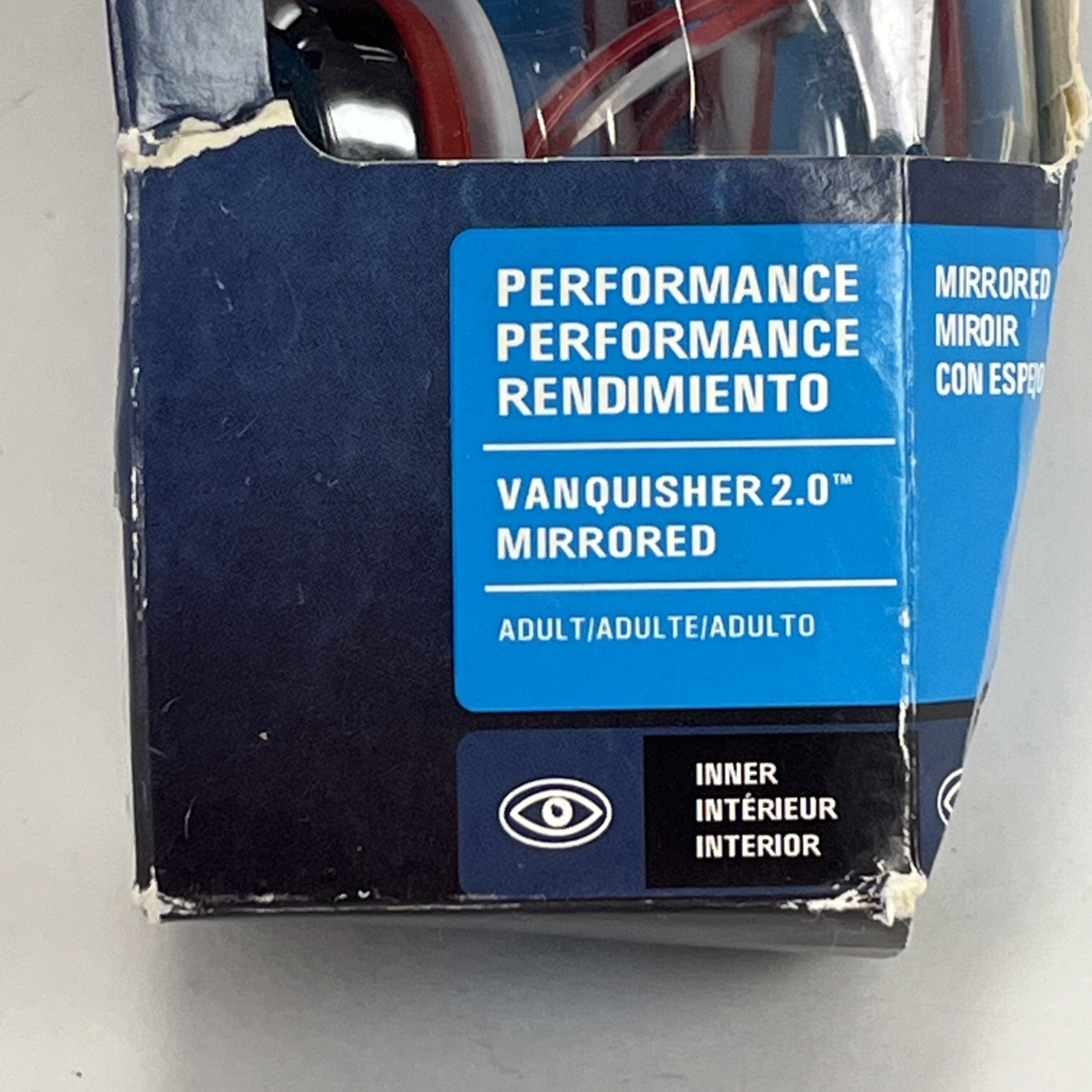Speedo Women’s Vanquisher 2.0 Mirrored Competitive Swim Goggles Red White Open