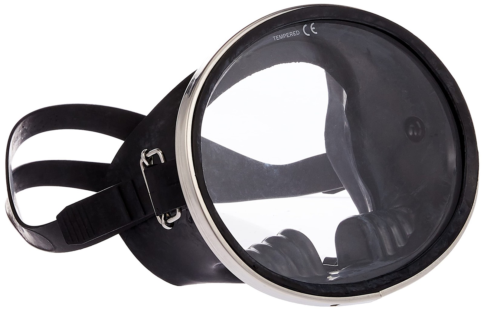 Spearfishing Dive Mask – Rubber, Tempered Glass, Stainless Steel Frame, Blacktt