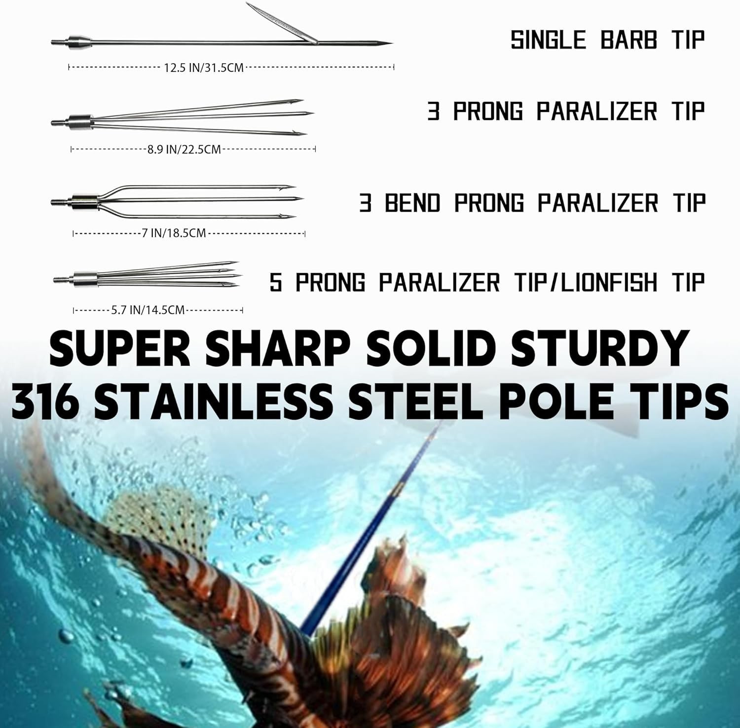 Spearfishing Pole Hawaiian Sling Fishing Spear Set Fiberglass Pole Spear Harpoon
