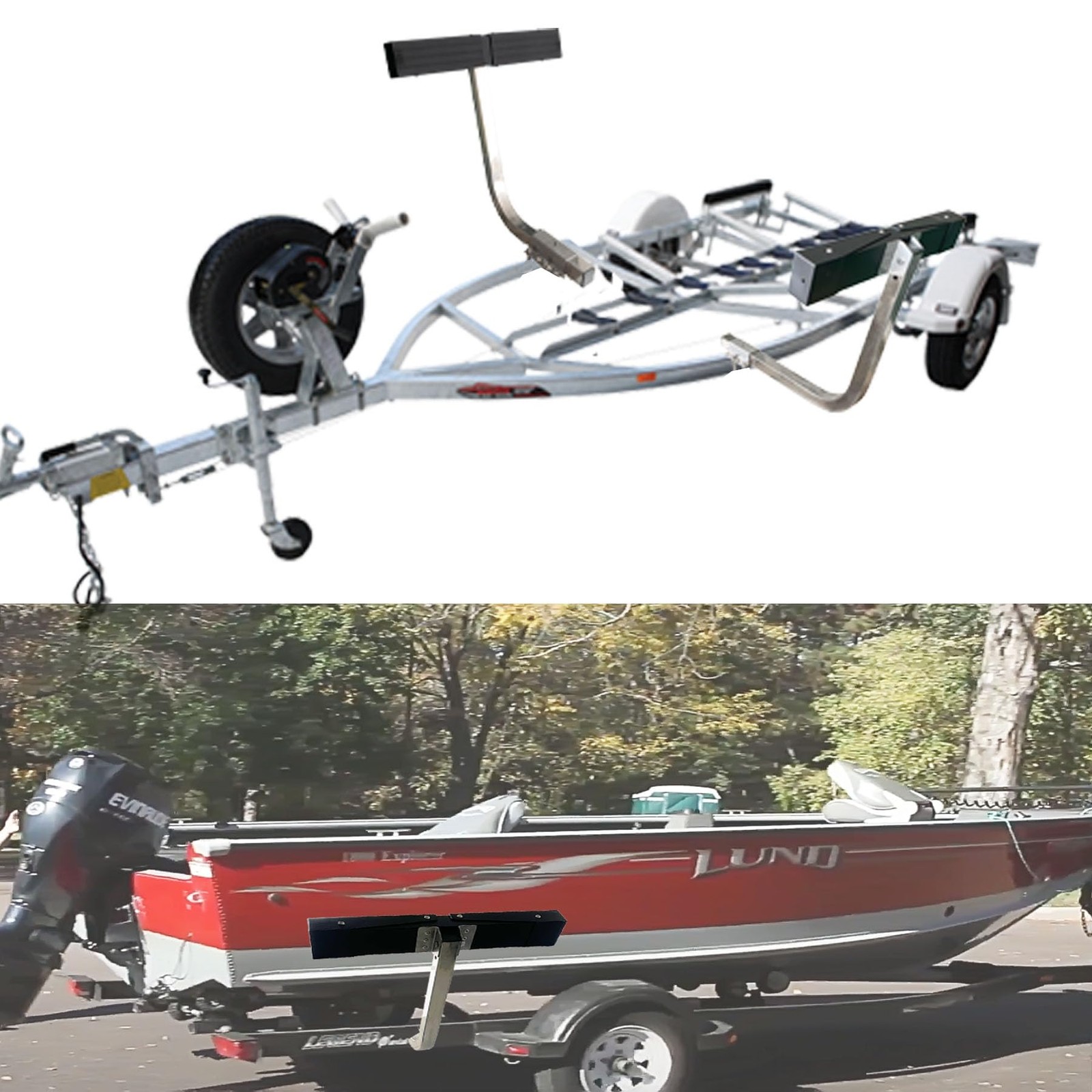 SUONE Boat Trailer Guides Adjustable 316L Stainless Steel Post black
