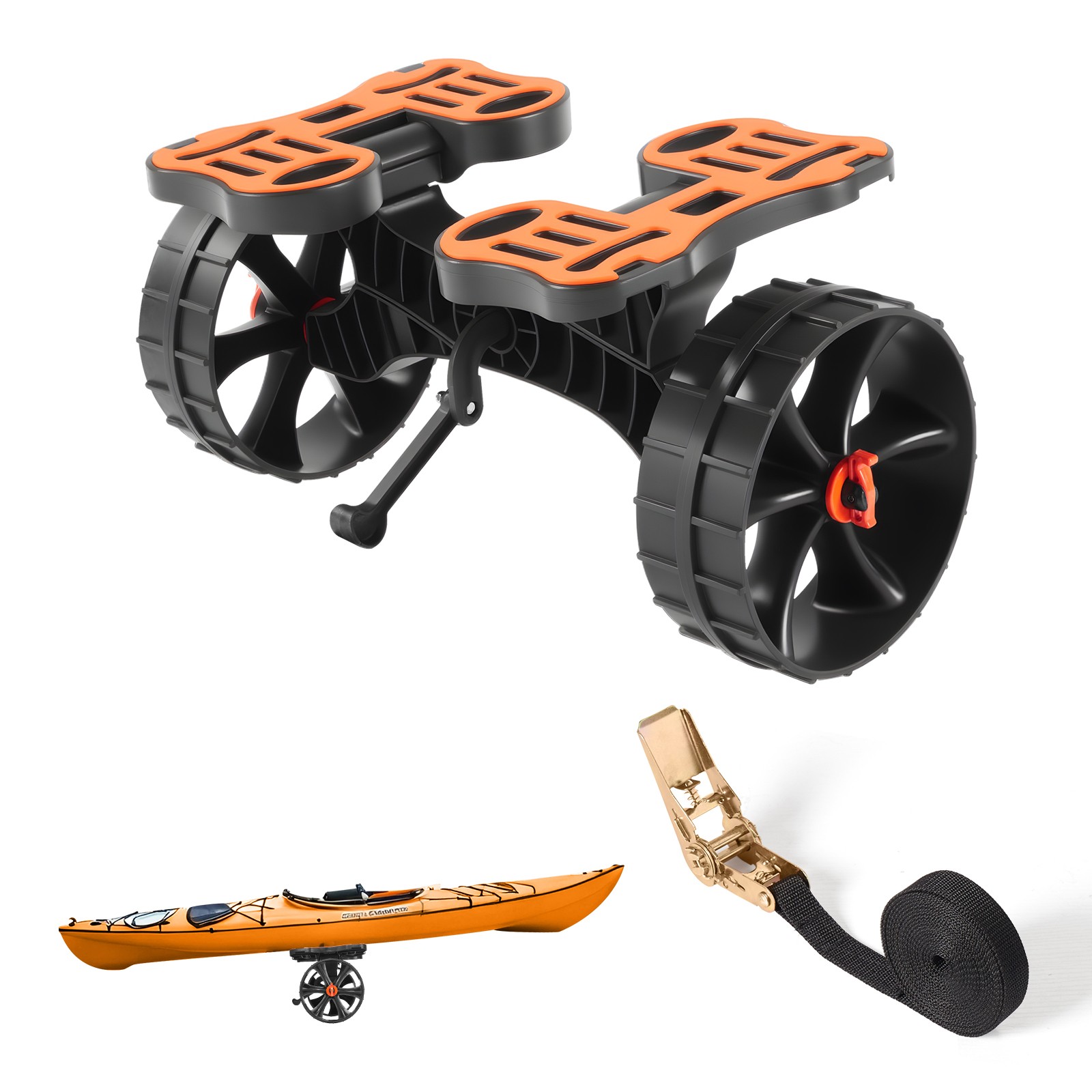 Uimoso Foldable Kayak Carrier with 300 lbs Capacity and Durable Rubber Tires