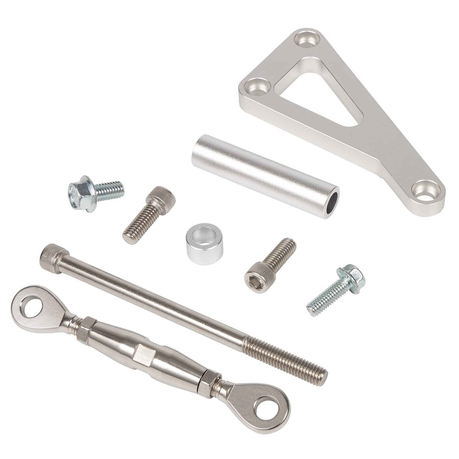 Billet Alternator Bracket Adjustable Kit Fits for Chevy SBC 305 327 Silver