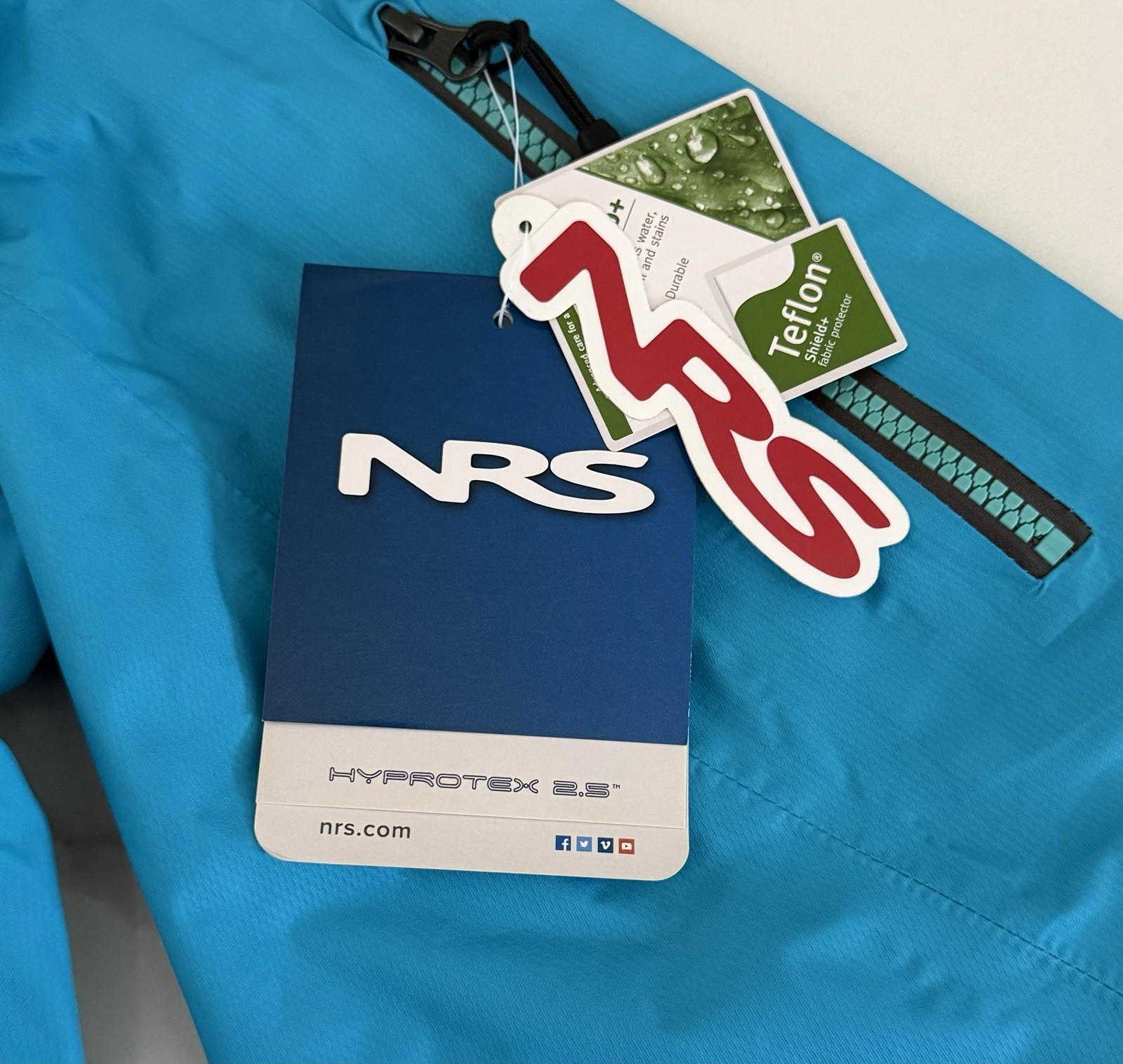 NRS Women’s Large Blue Waterproof Hyprotex Splash Jacket for Kayaking – New!!