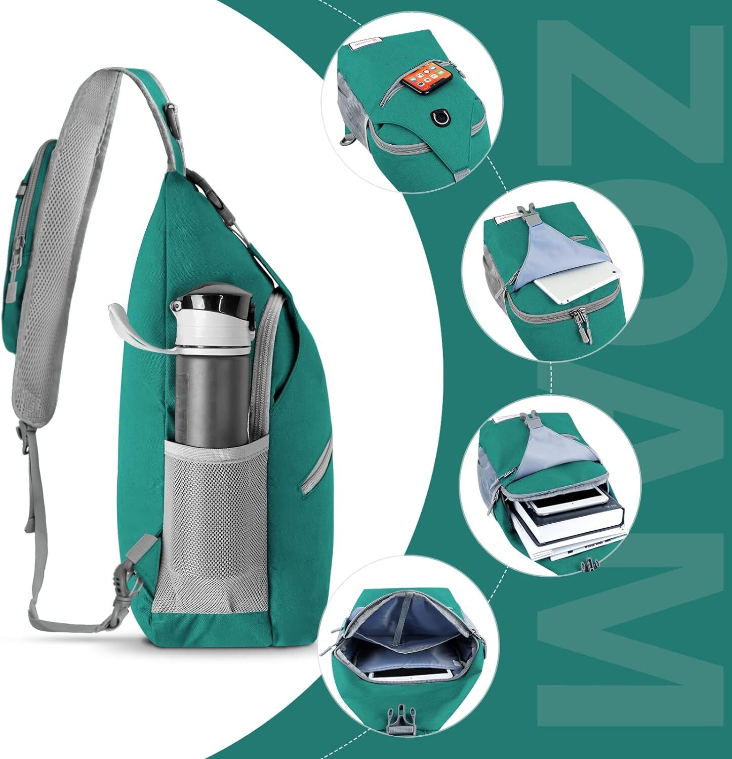 ZOMAKE Sling Bag for Women Men:Small Crossbody Backpack Army Green(new)