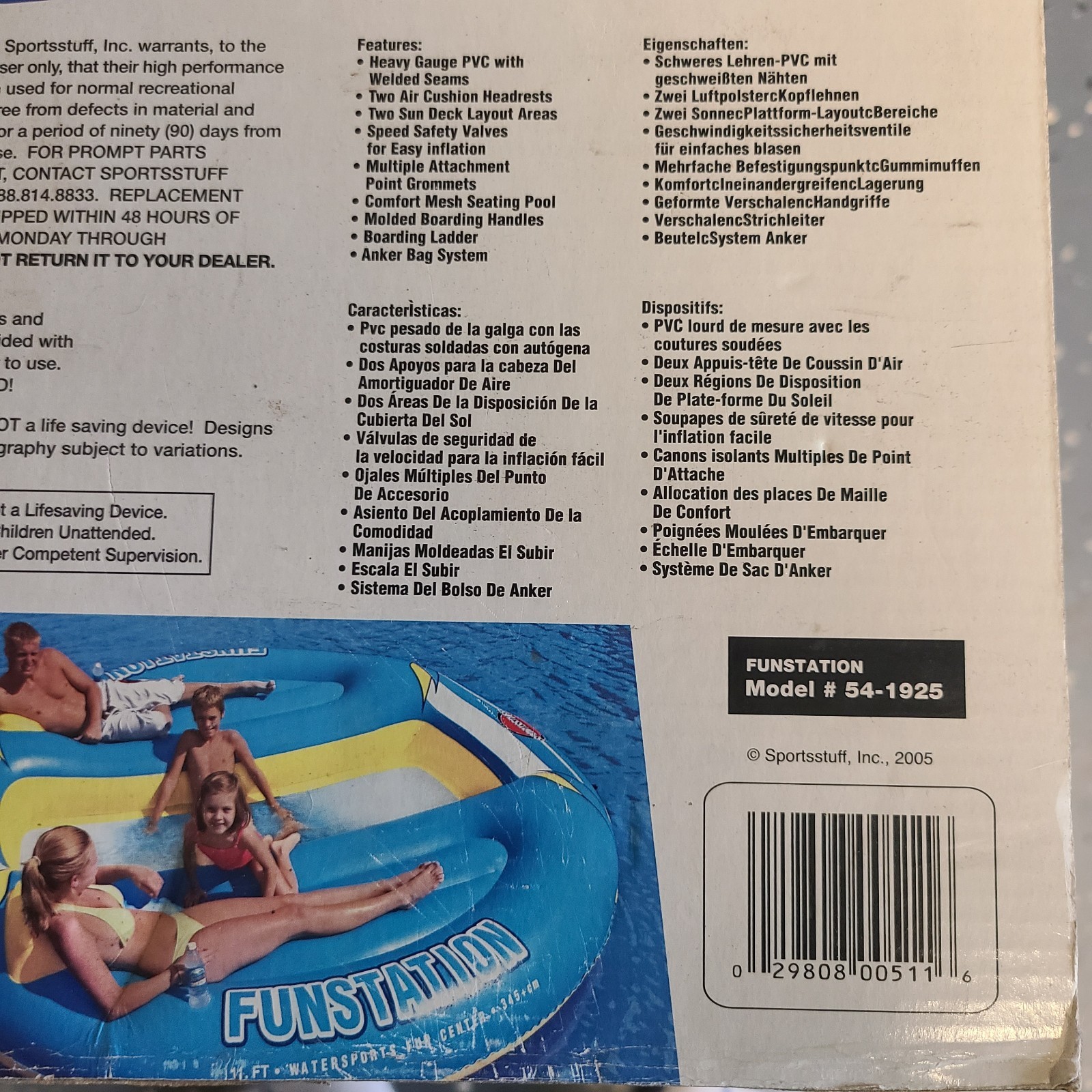 SportsStuff Funstation 11ft private island inflatable beach pool lake