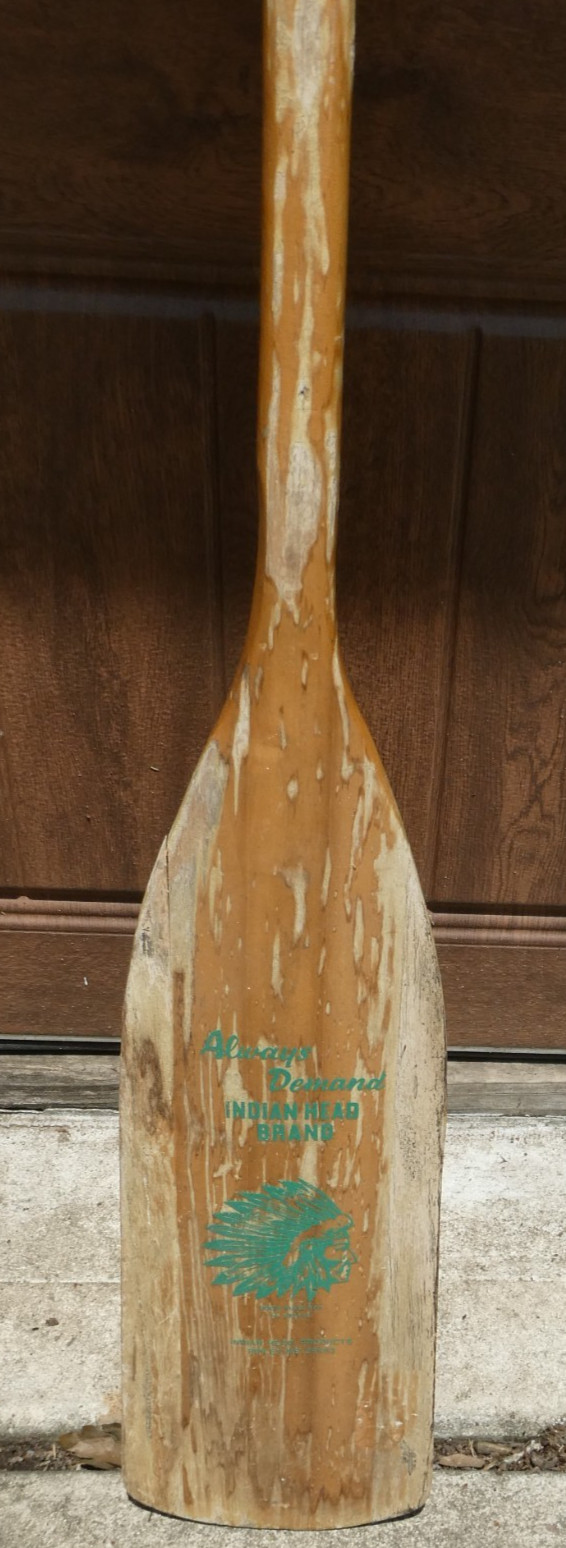 Indian Head Wood Canoe Paddle/Oar Green Paint 42″