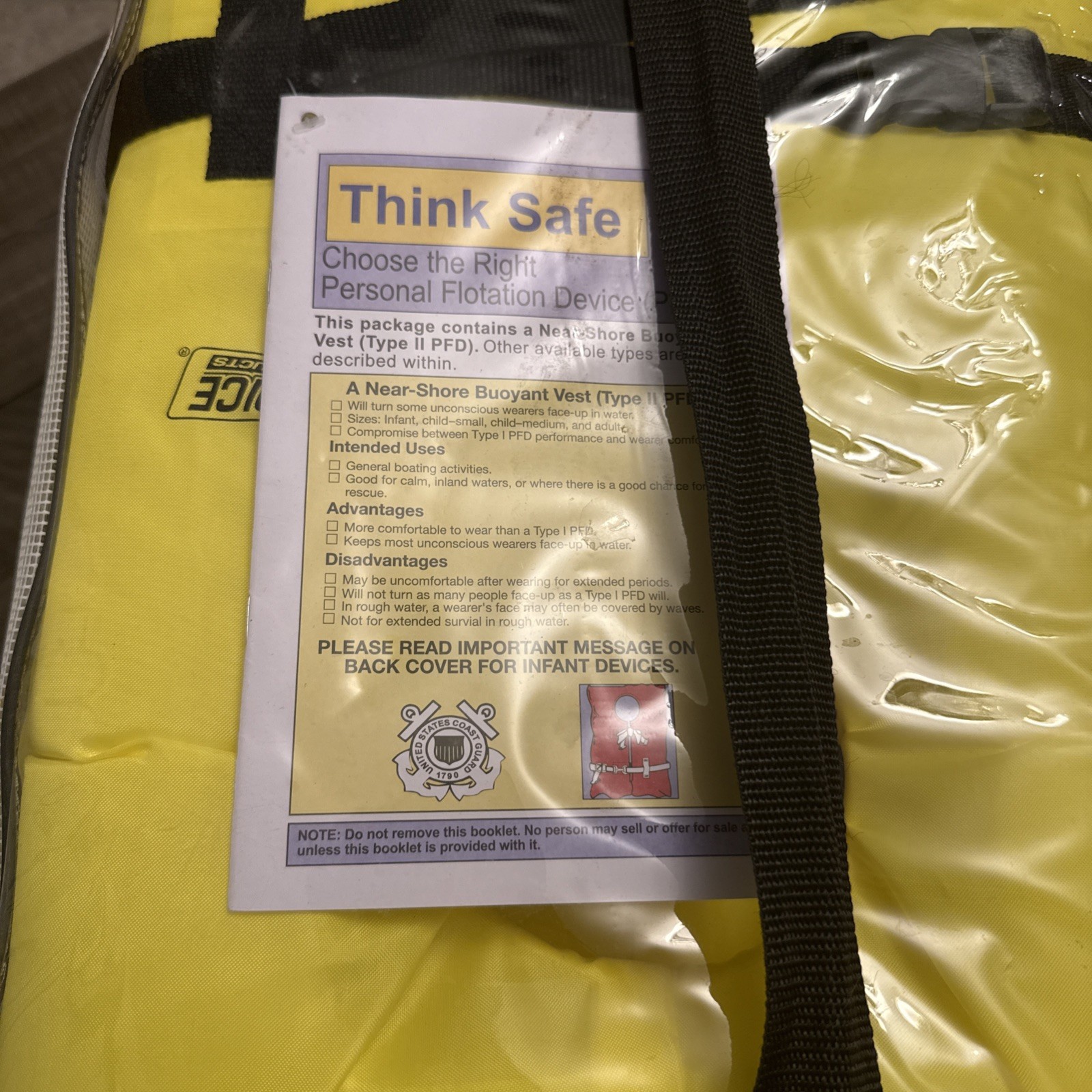 NEW Seachoice Yellow Adult Type 2 Life Vest 4-Pack with Bag 86010