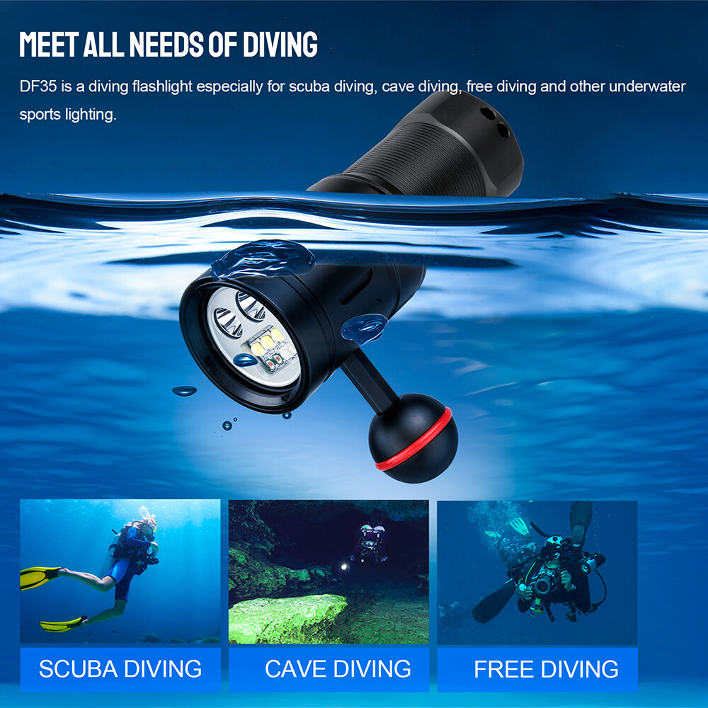 Trustfire 2350Lumen LED Diving Light Underwater 100M Scuba Flashlight For Video