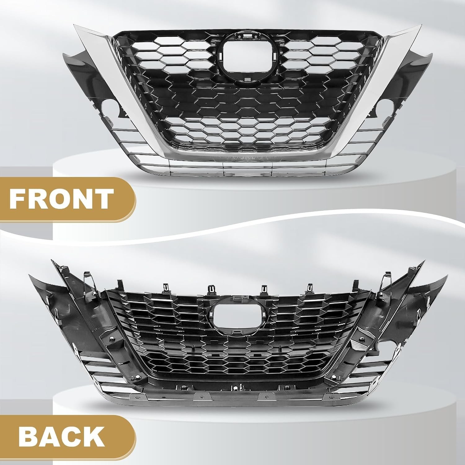 Front Upper Bumper Grille Hood Mesh Grill Assembly Compatible with 2019 2020 202