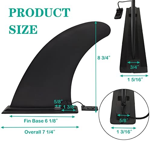 5″ 8″ 9″ 10″ 12″ Paddle Board Fin Repalcement, Nylon Fiberglass 9″ 1PCS