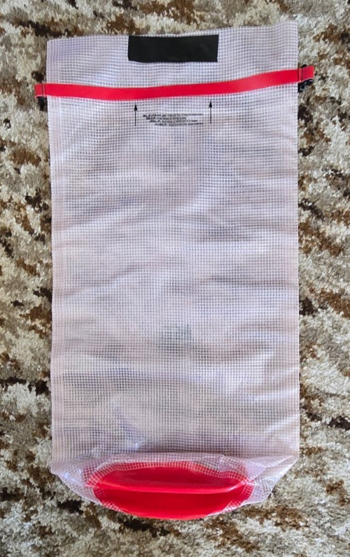 REI dry bag, 26 x 18, approx 40 liters semi-transparent, water-tight