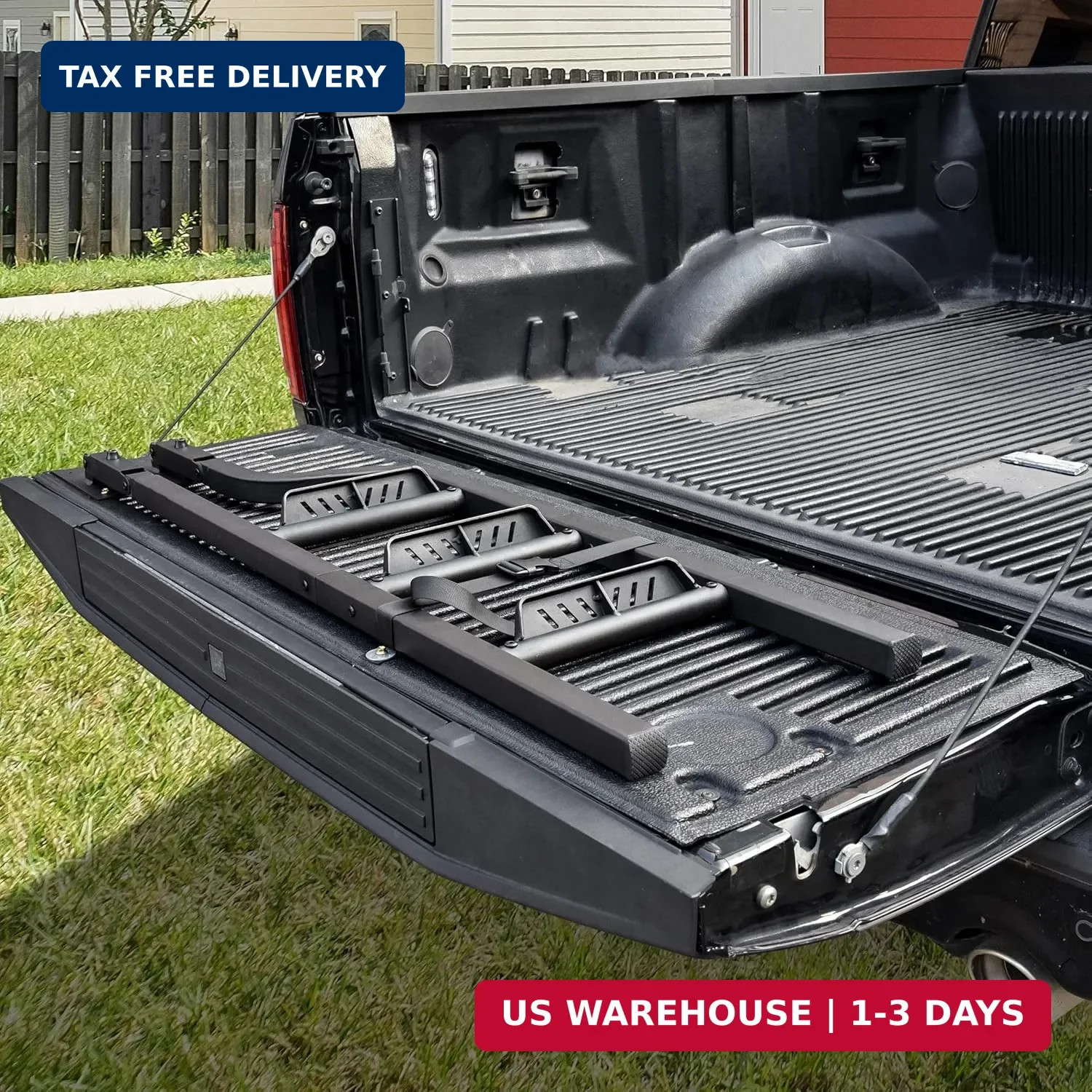 Foldable Pickup Truck Tailgate Ladder, 42″ Heavy Duty Universal Folding Tailgate