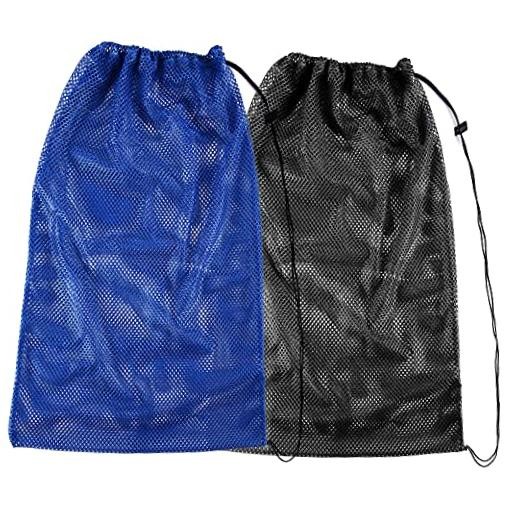 2 Packs Mesh Gear Bag for Snorkel Equipment, Oversized 18″ x 27″ Mesh Dive Bag