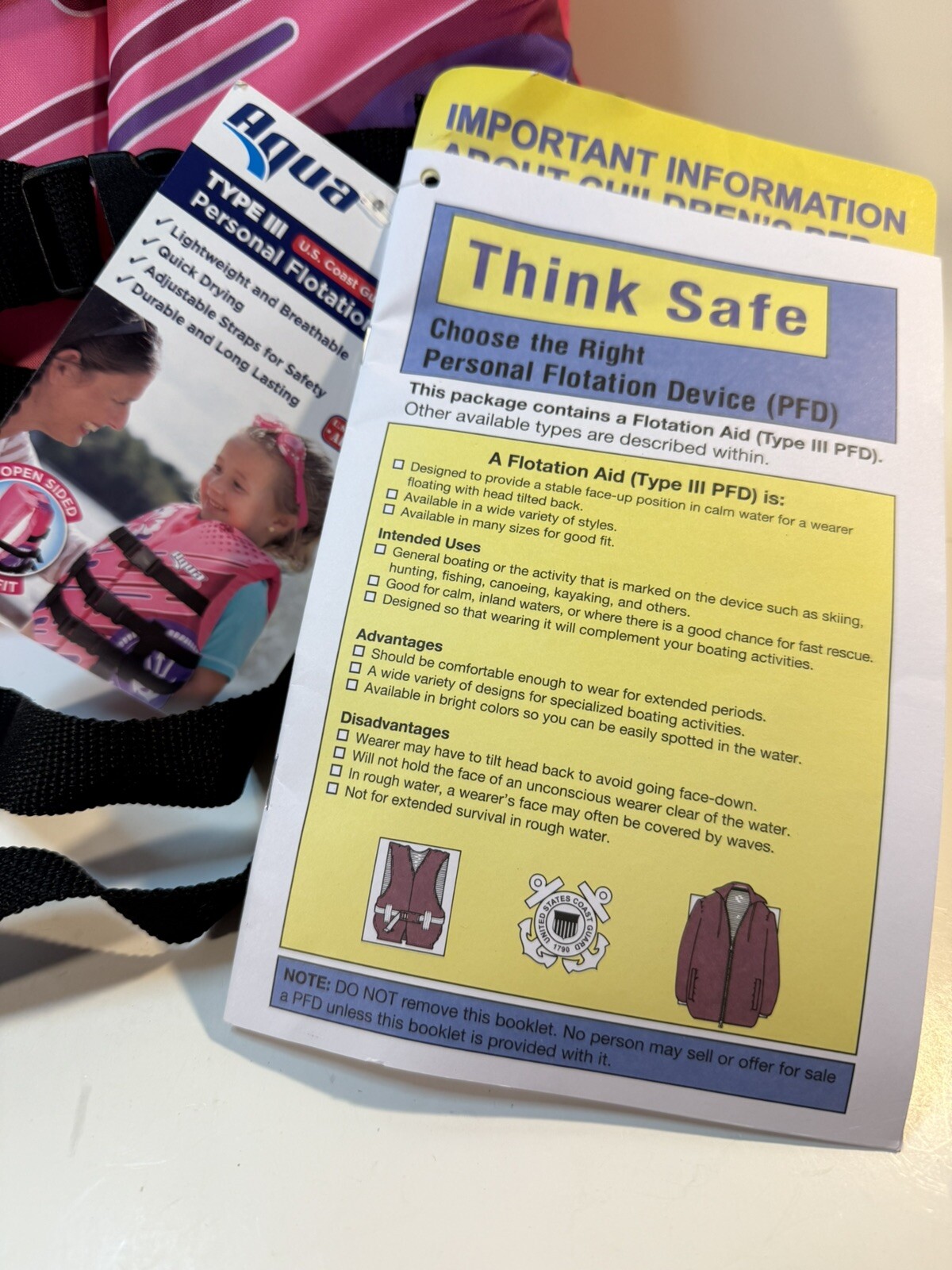 Oceans7 Flex Form Child Type III PFD Life Jacket Vest for 30-50lb,Pink