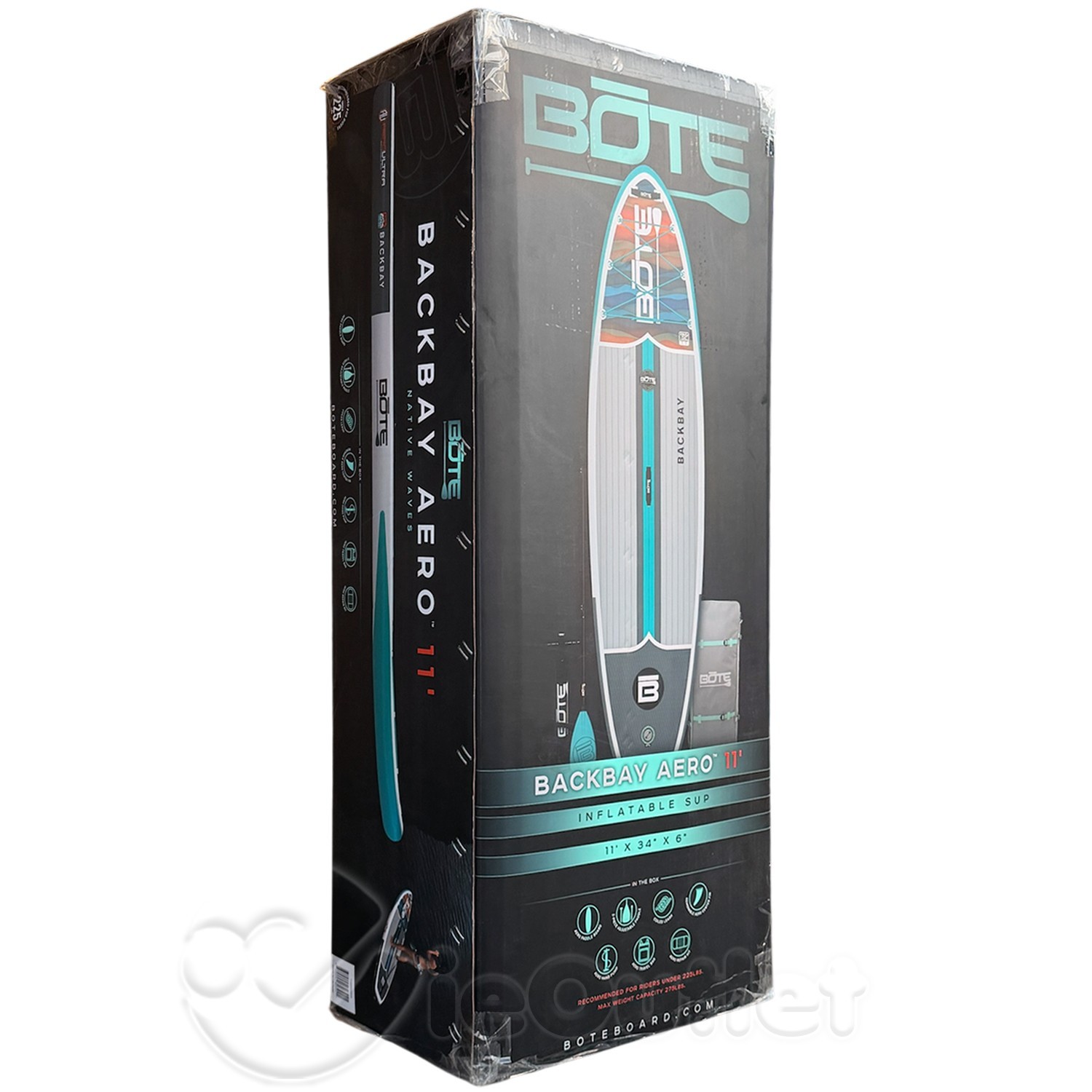 NEW BOTE Backbay Aero Inflatable 11′ SUP Stand Up Paddleboard w/ Paddle & Leash