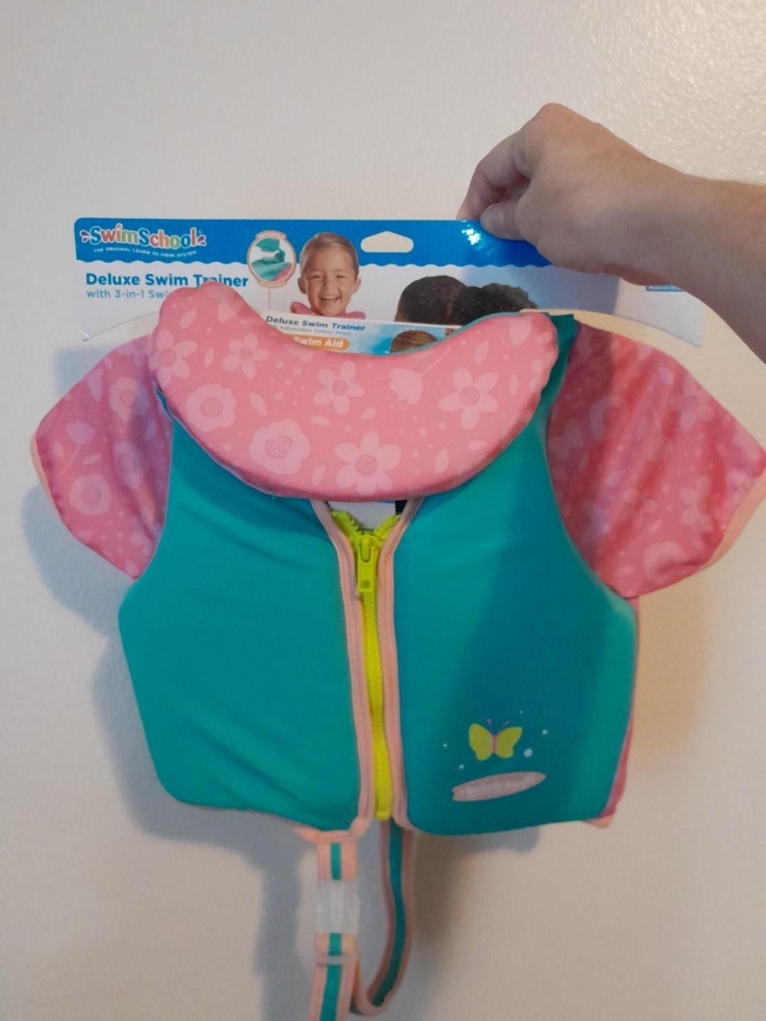 SwimSchool Toddlers Deluxe Swim Trainer Jacket L Level 2 up to 50 pounds 3 In 1