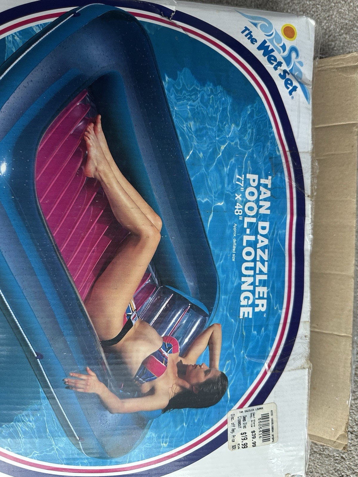 New VTG 1997 Intex Wet Set Premium Tan Dazzler Pool Lounge #58804 77″X48″