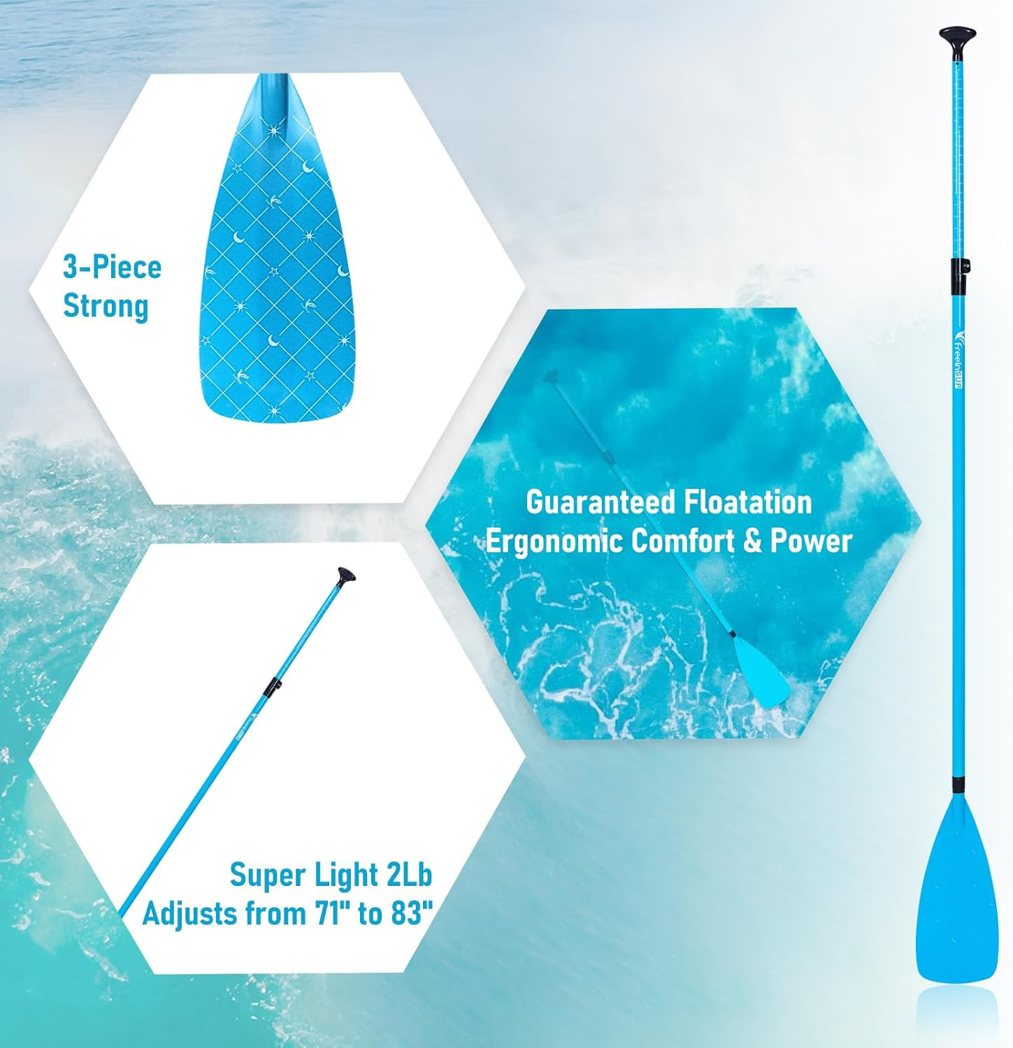 Fiberglass Paddle Board Paddle Effortless Adjustment & Transport Sup Paddle Leve
