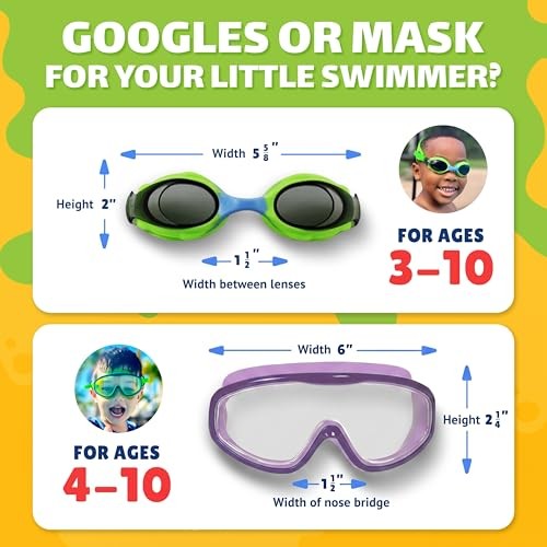 Youth Wide View Anti-Fog Crystal Clear Swim Goggle Mask for Kids under Purple