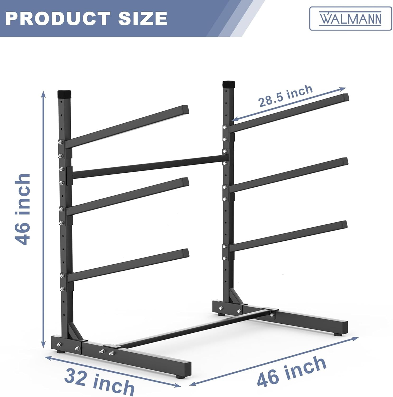Garage Kayak Rack, Heavy-Duty Metal Kayak Storage Rack Adjustable Freestanding K