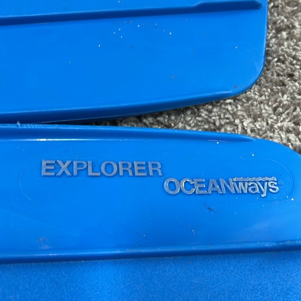 Explorer ocean ways flippers adjustable medium – small blue gray swim
