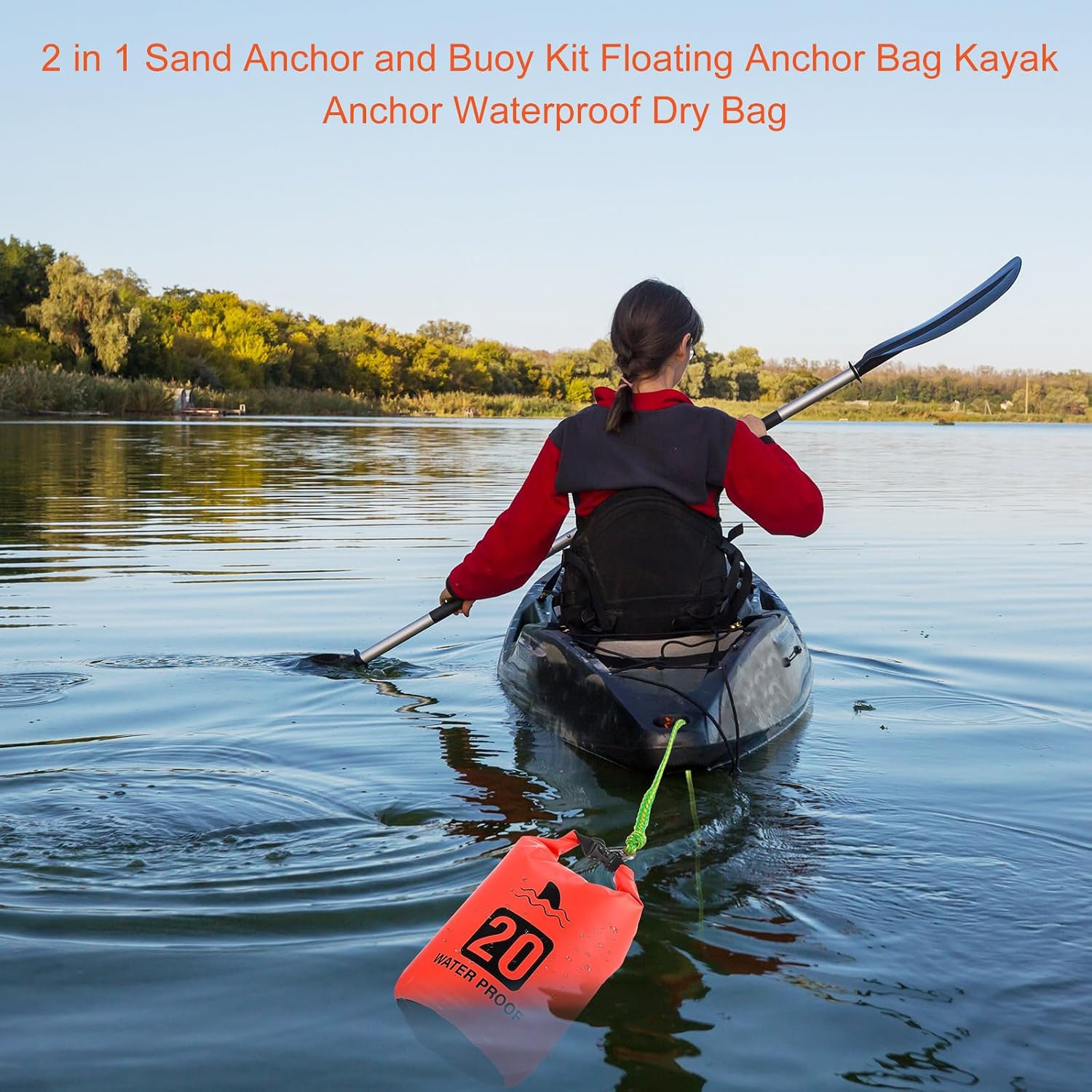 2 Set 20L Sand Anchor Heavy Duty Buoy Kit 2 in 1 Kayak Anchor Floating Waterproo