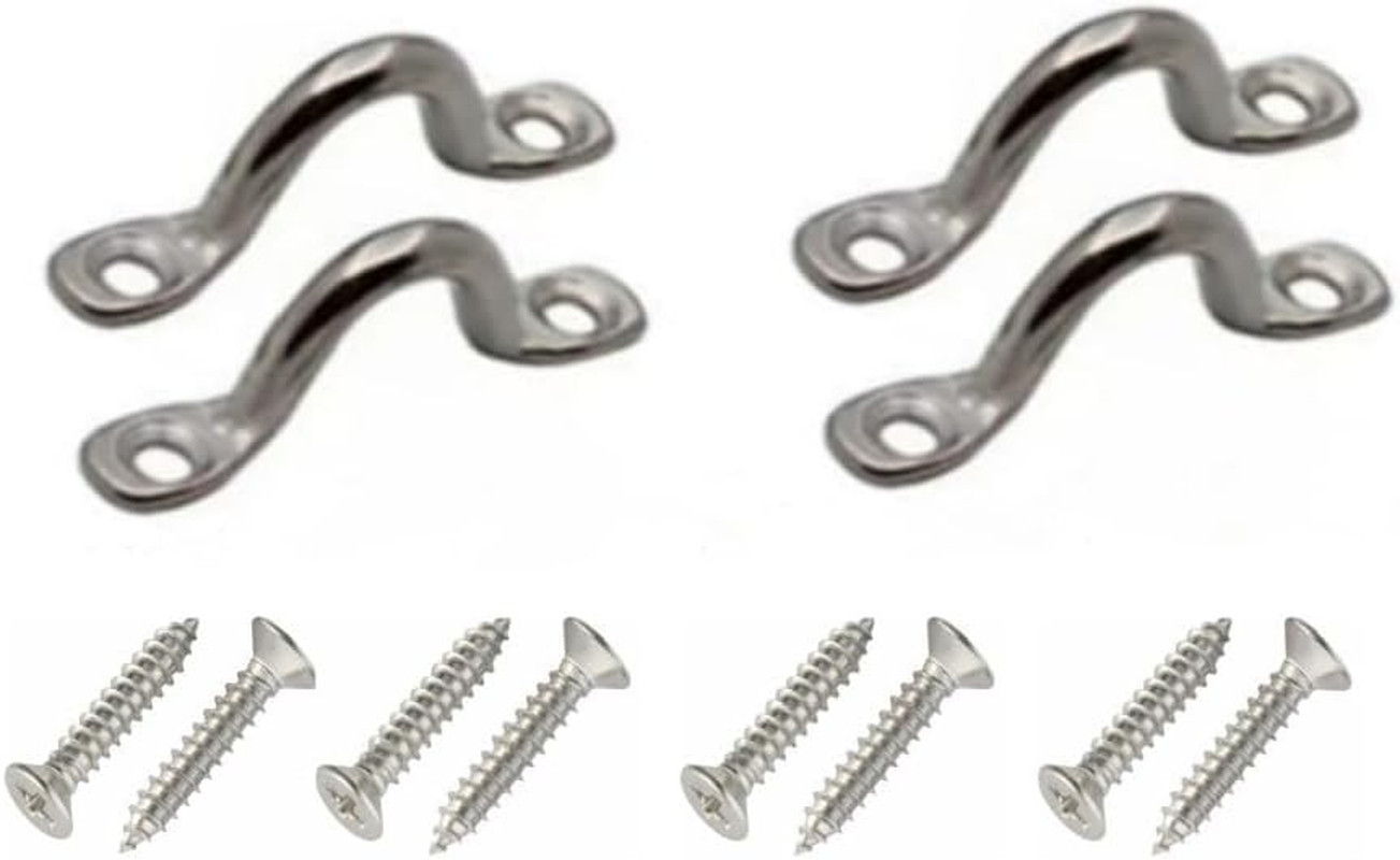 10 Pack Stainless Steel Pad Eye Straps Bimini Boat Top Kayak Deck Loop Tie Down