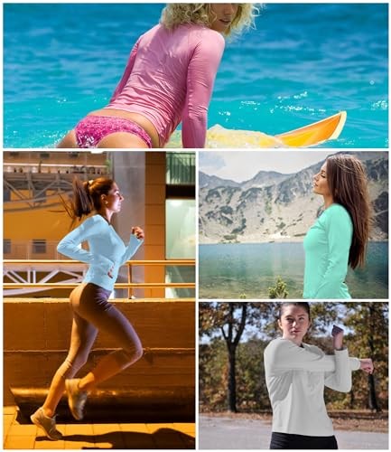 4 Pack Rash Guard for Women UPF 50+ SPF UV Large 1 Gray 1 Blue 1 Green 1 Pink