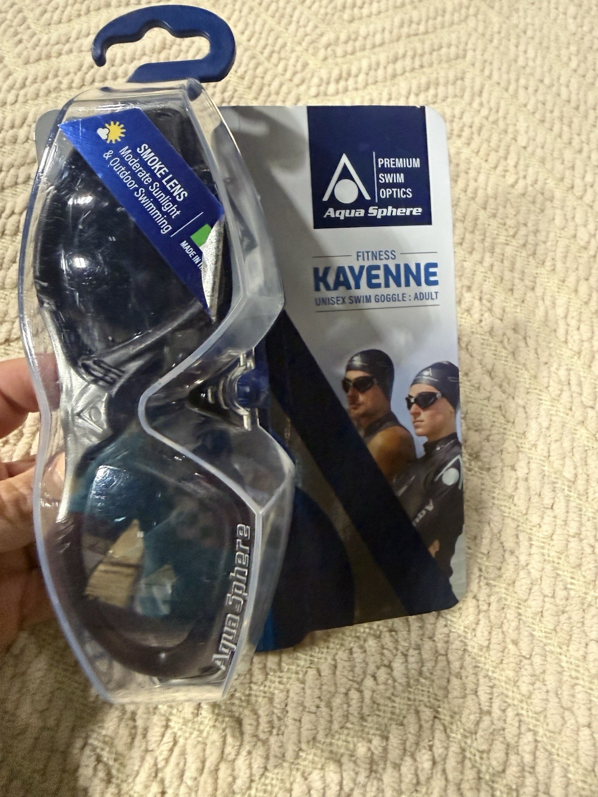 Aqua Sphere Kayenne Unisex Swim Goggles, Black/Silver w/ Smoke Lens, Compact Fit